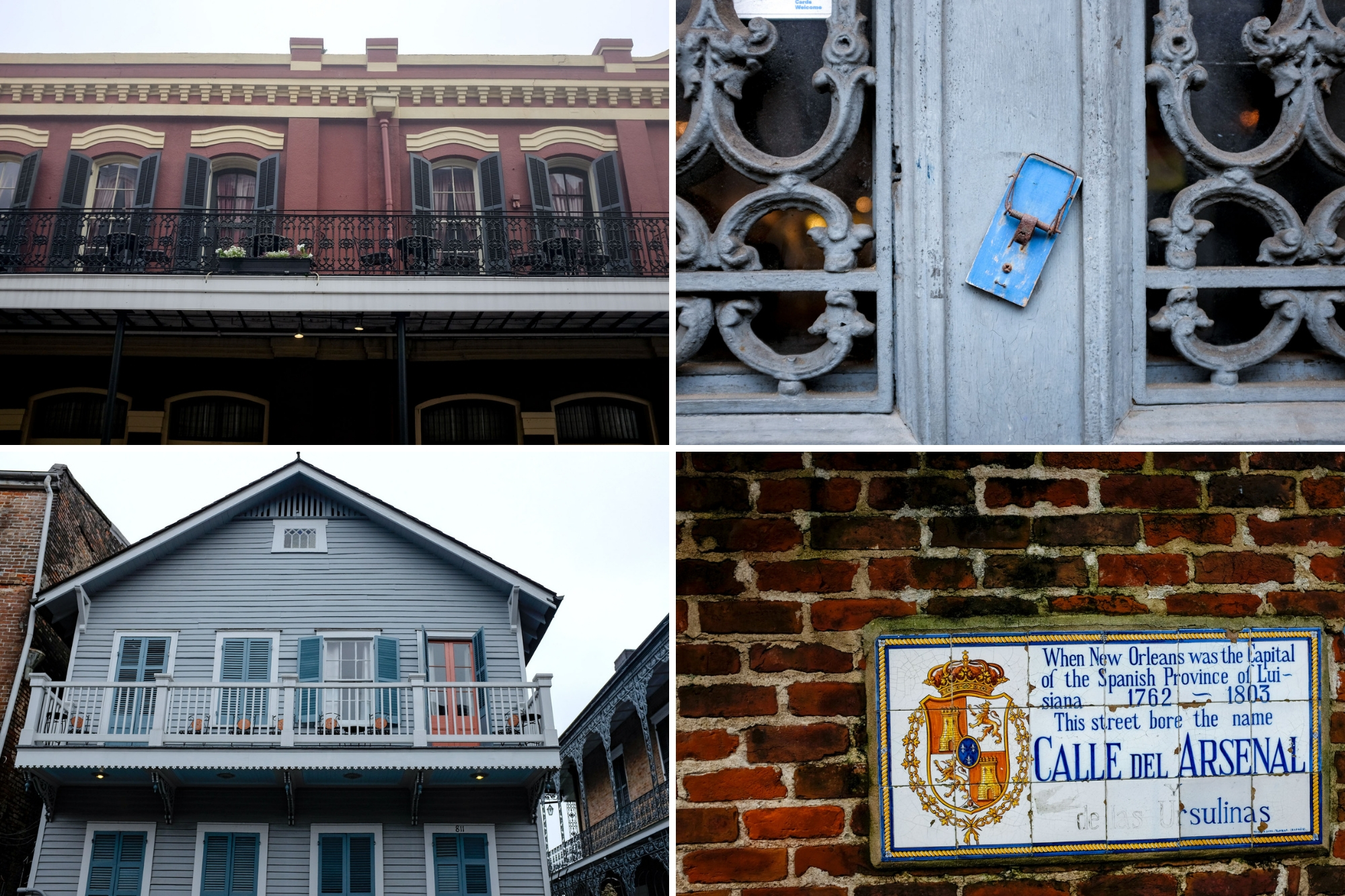 Collage: homes in the French Quarter