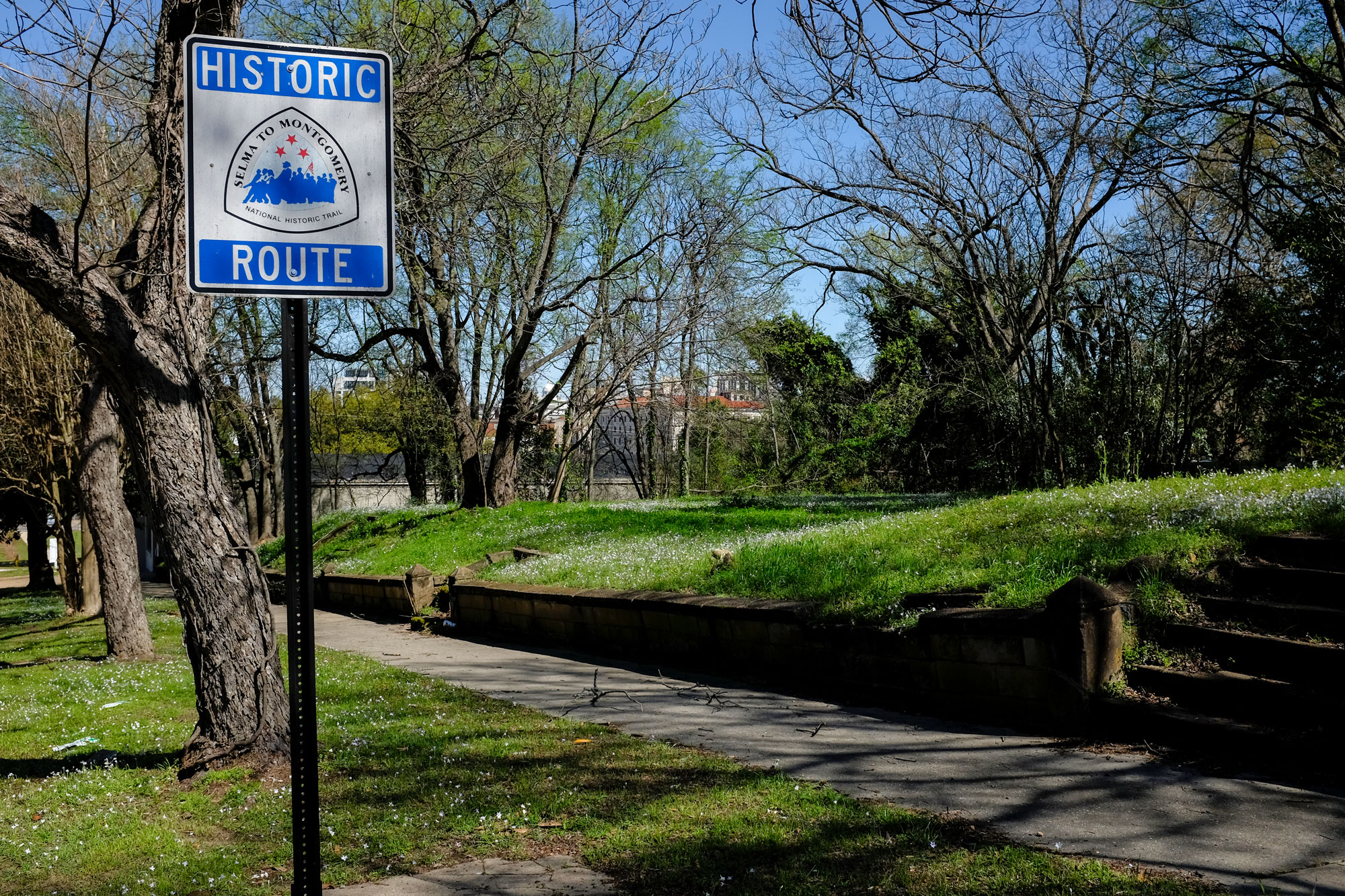 sign commemorating march from Selma to Montgomery