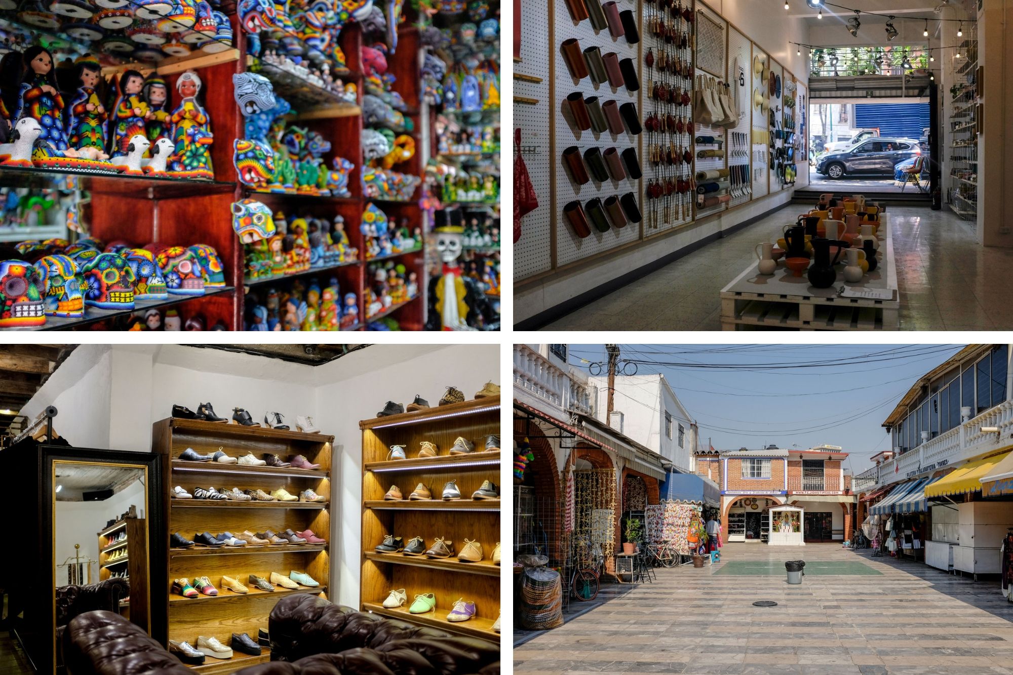 collage: interiors of la ciudadela, utilitario mexicano and goodbye folk