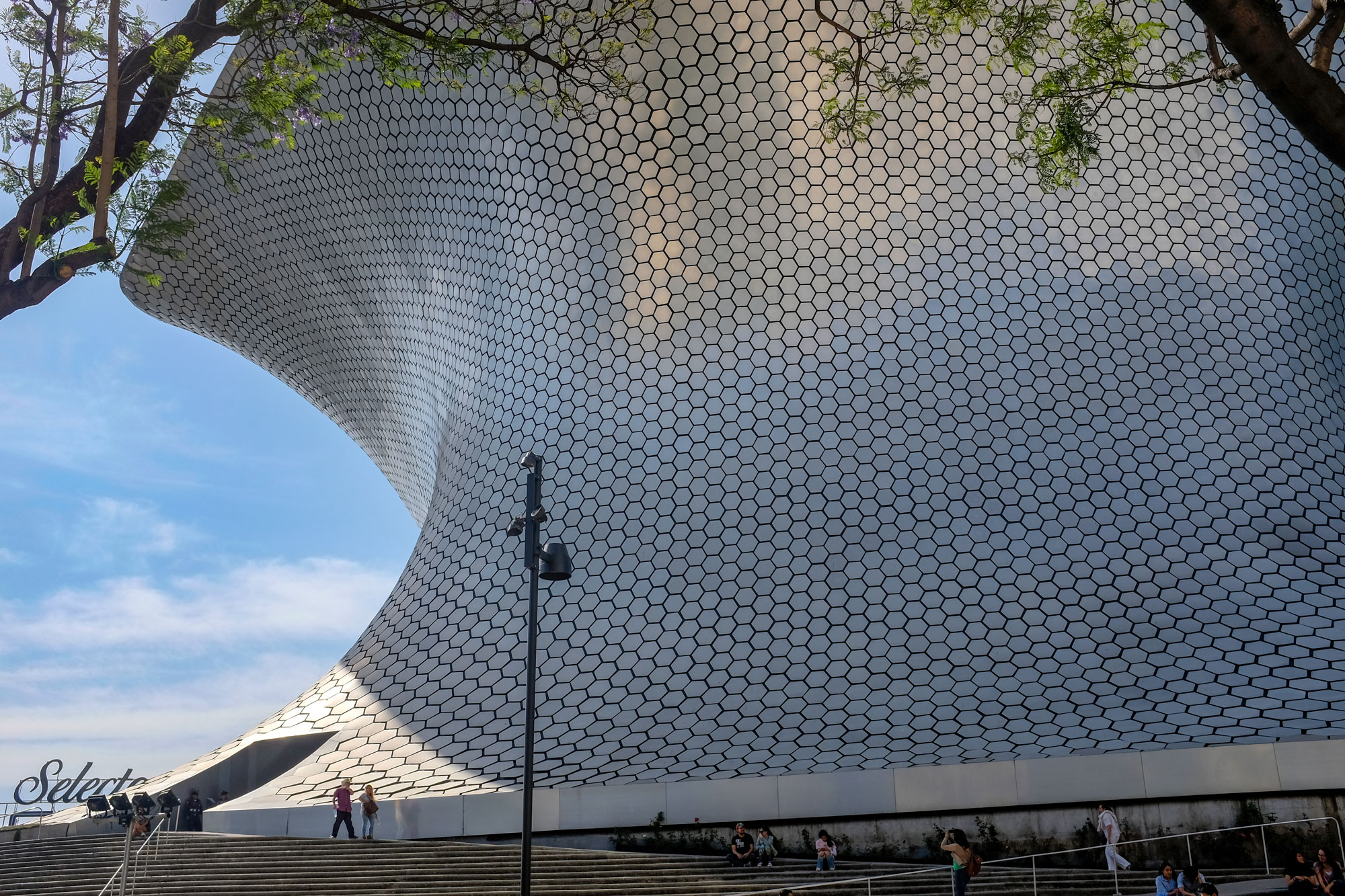 exterior of wave-shaped modern museum