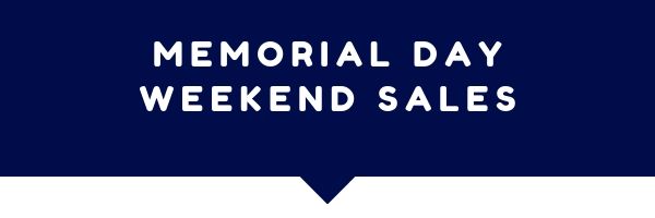 speech bubble that says Memorial Day Weekend Sales