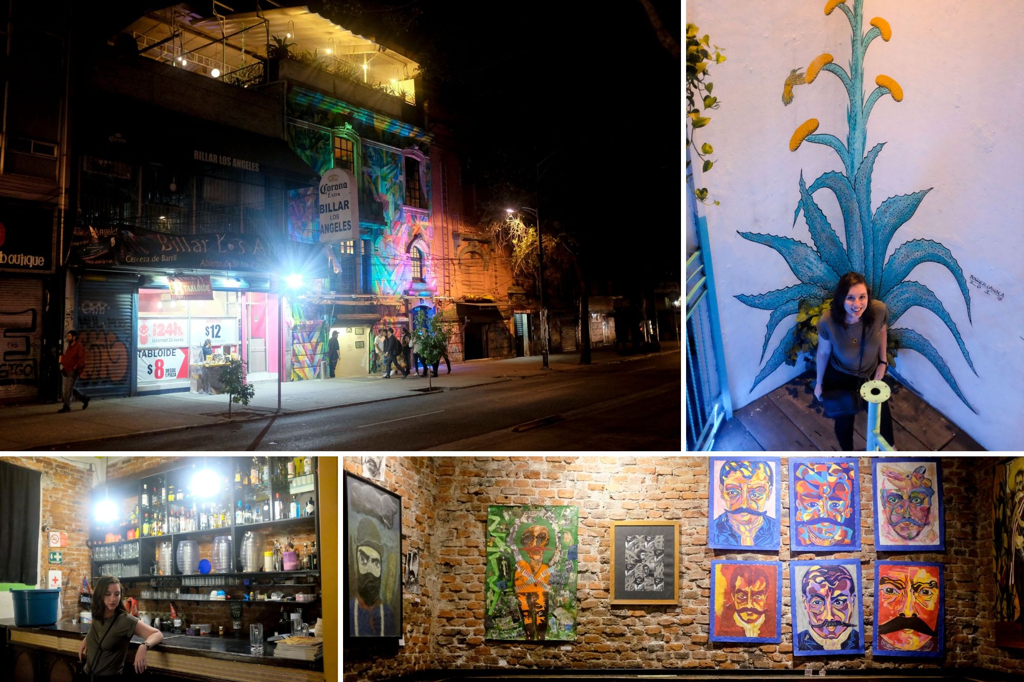 collage of exterior and interior of pulqueria los insurgentes