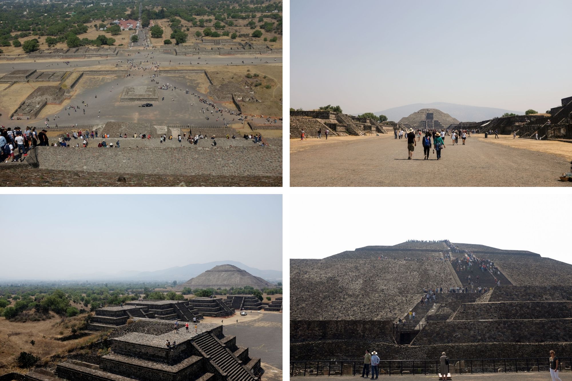 Collage: scenes at teotihuacan