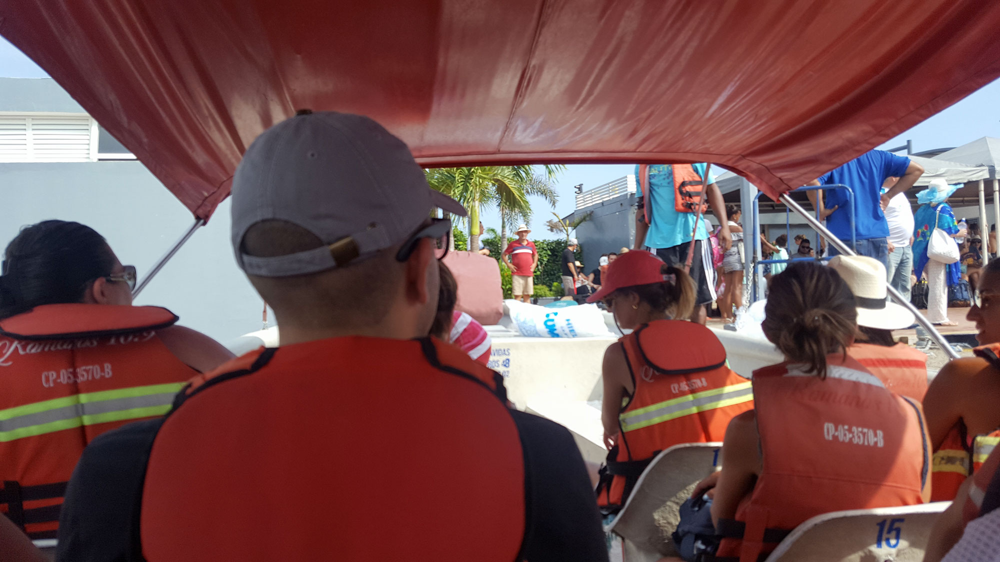 View of passengers on the boat