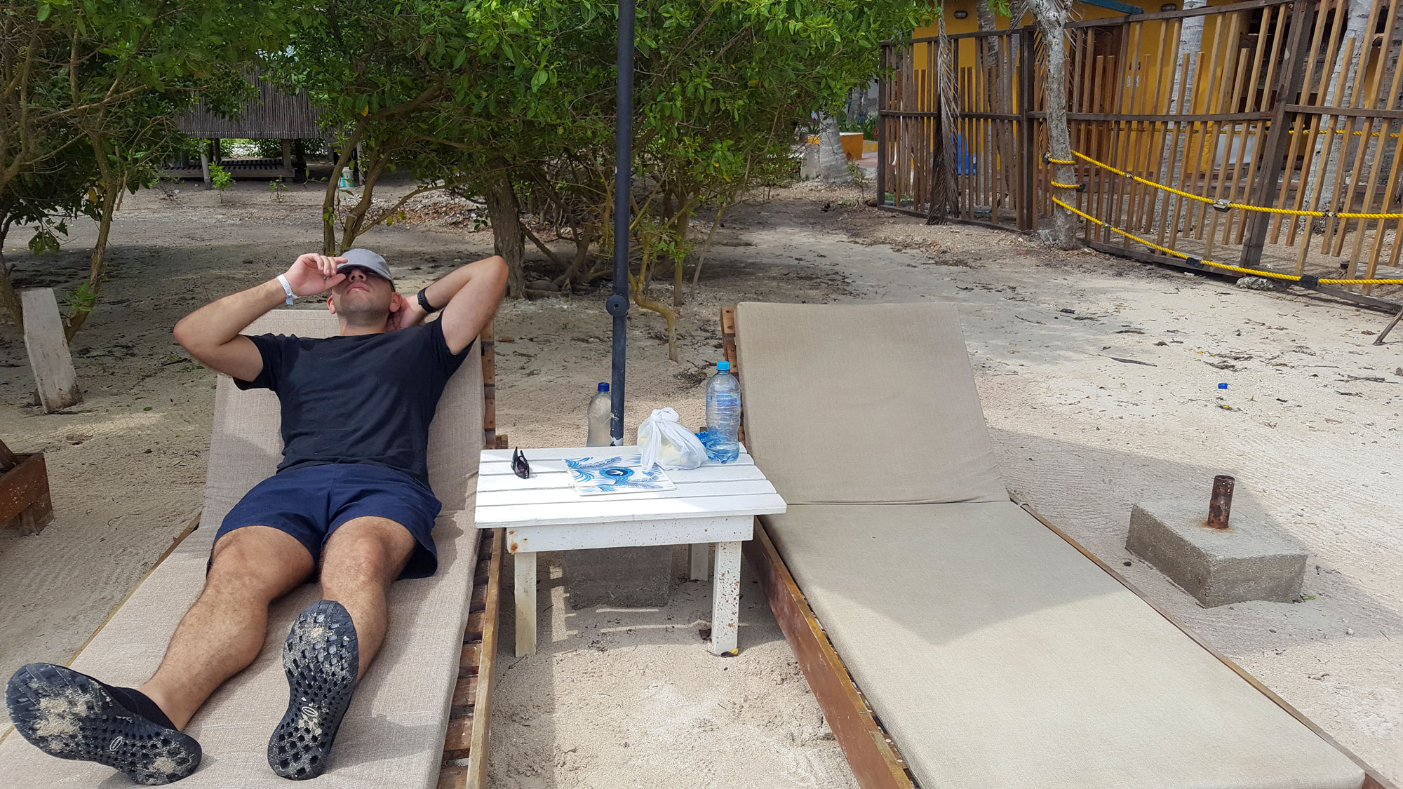 Michael lounging in a beach chair