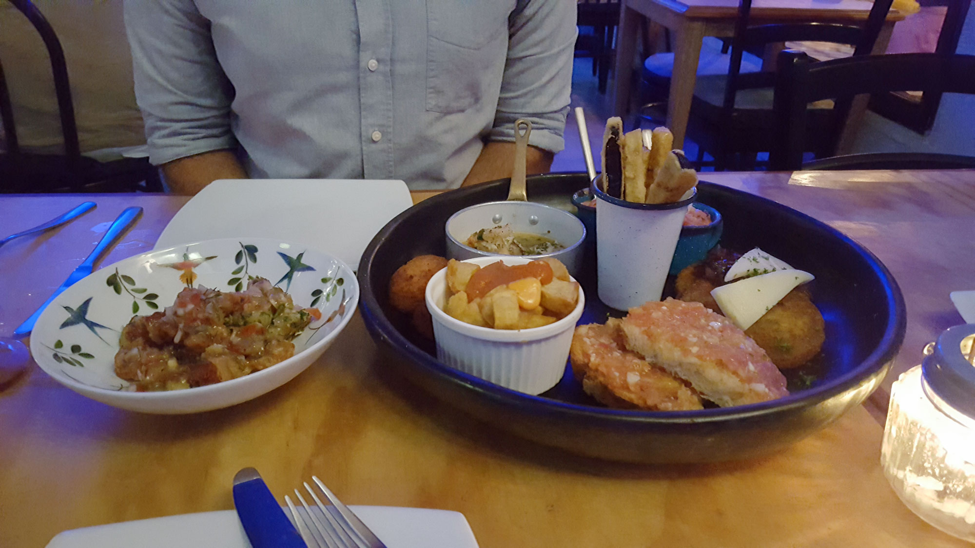 Tray of tapas on the table