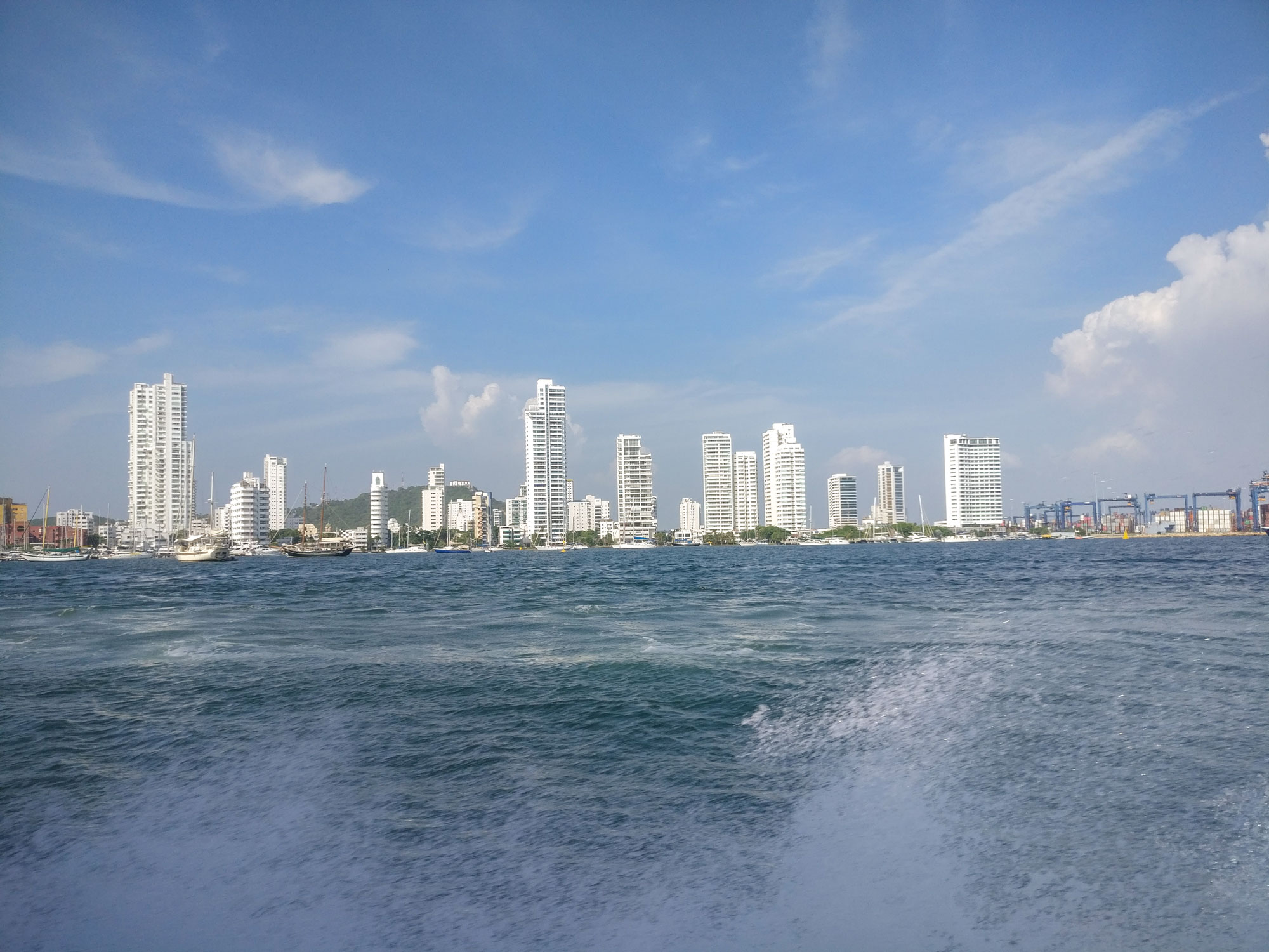View of the skyline from the boat