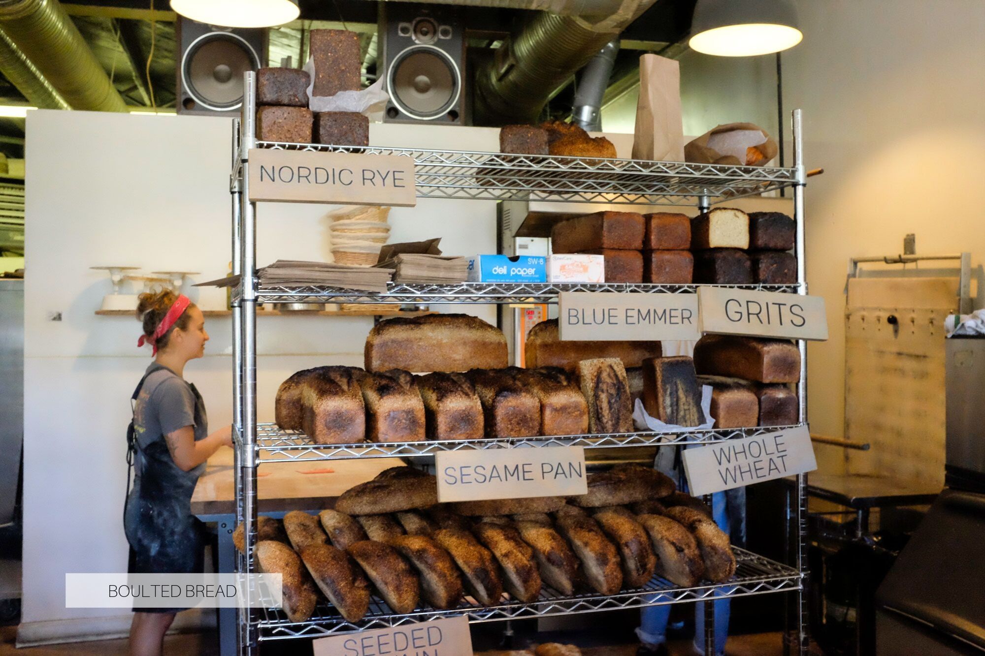 Racks of bread at Boulted