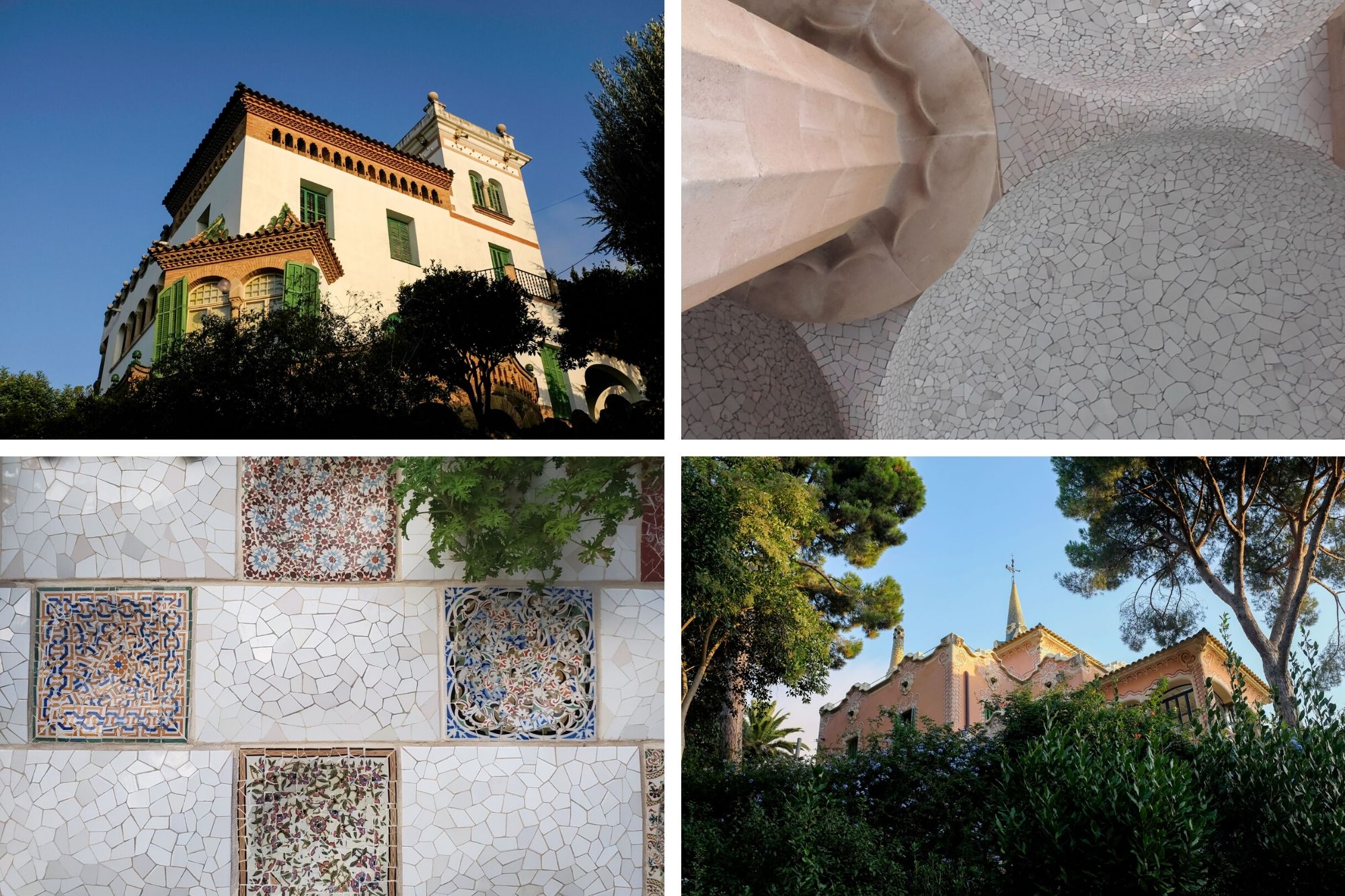 Collage: scenes at Parc Guell