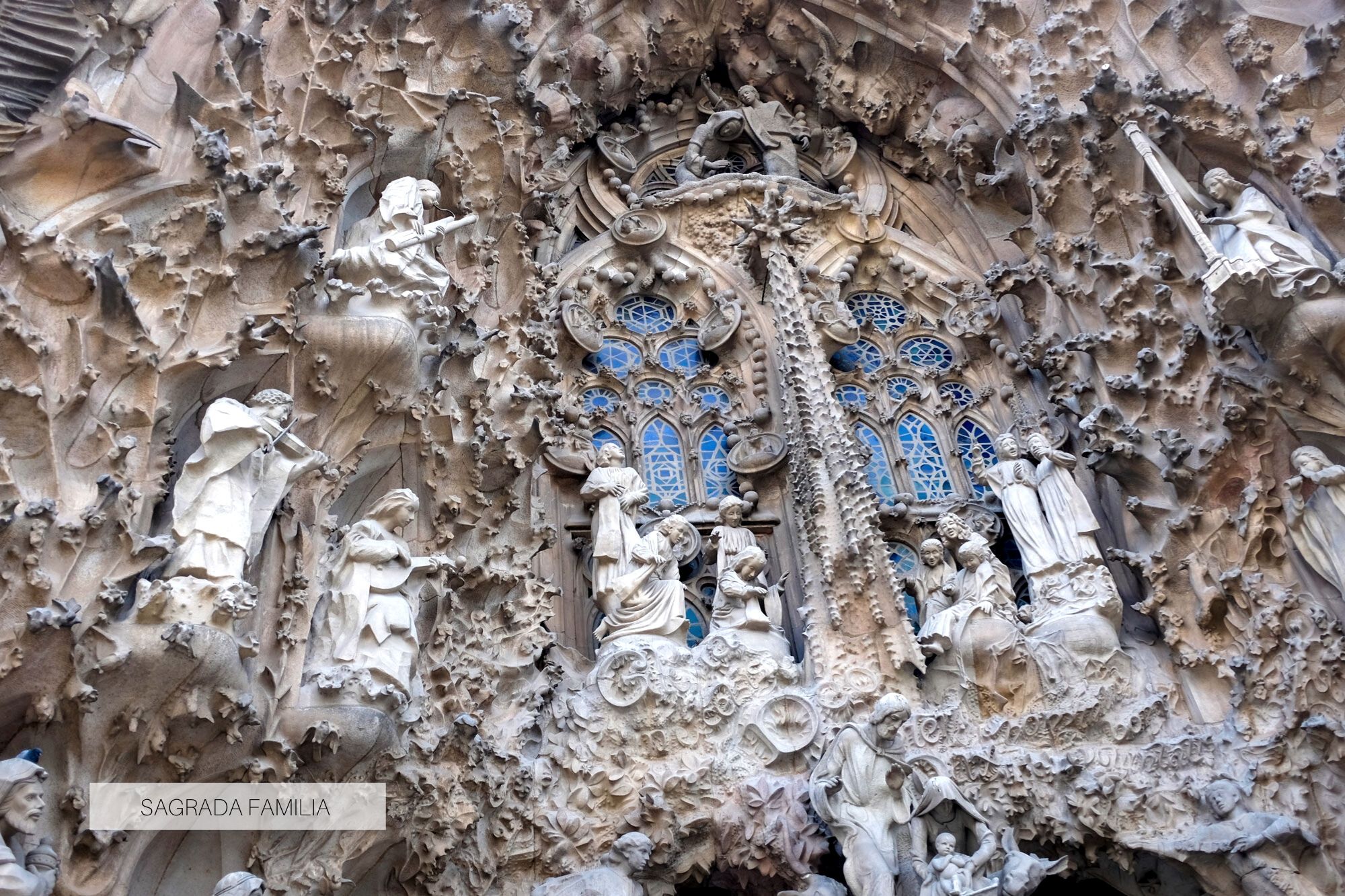 Close up of Sagrada Familia exterior