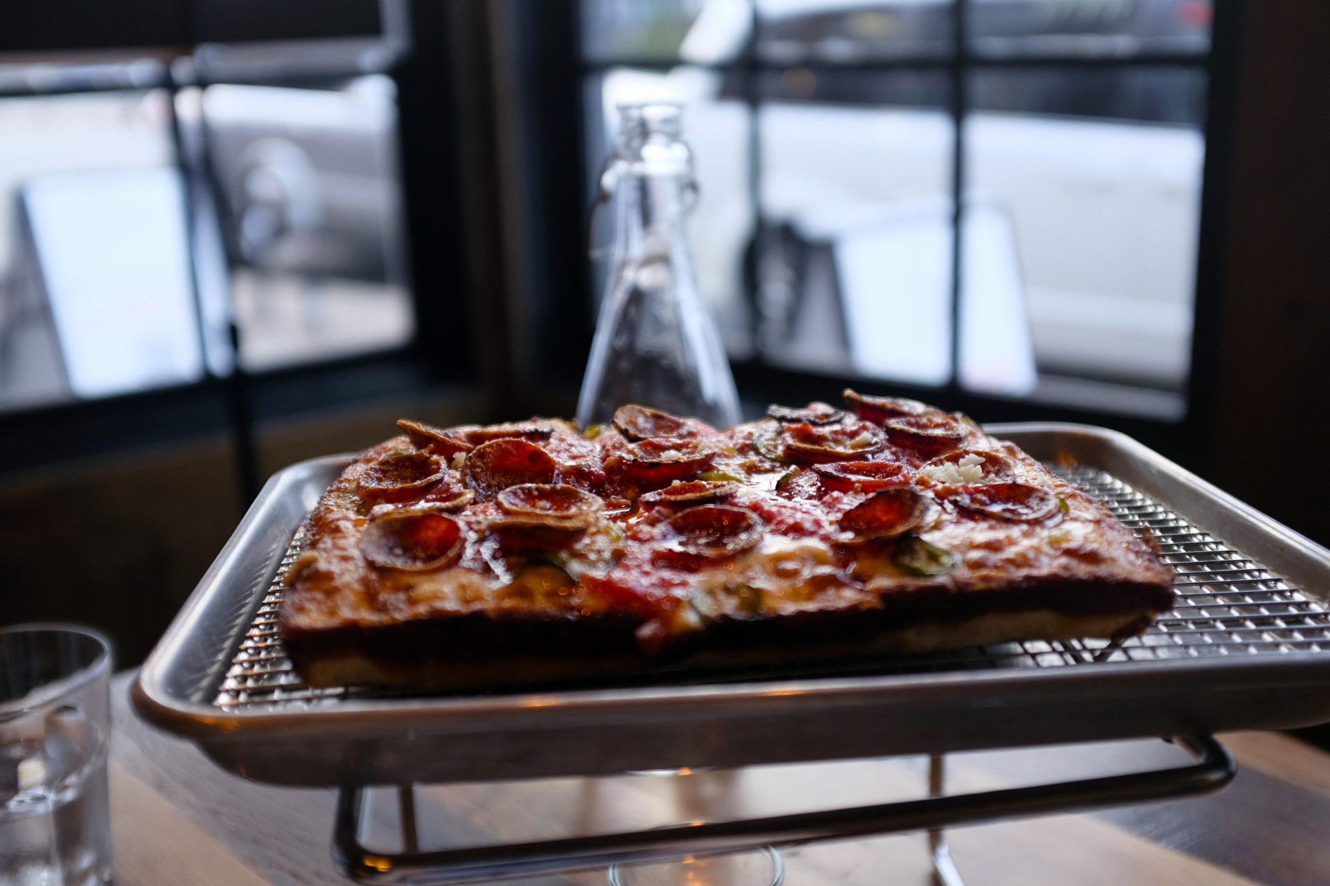 Pepperoni pizza - Detroit-style - from Emmy Squared in Charlotte