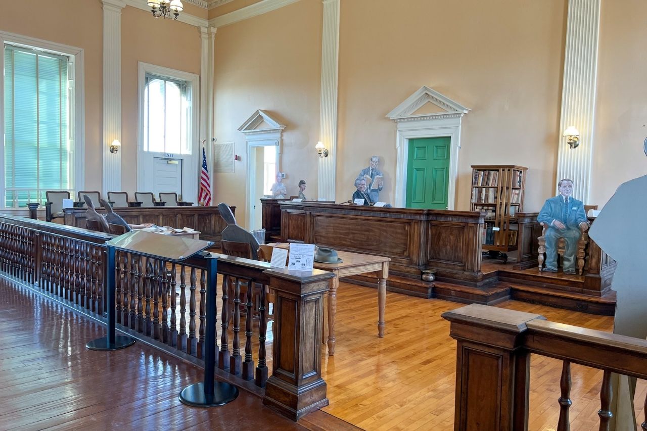 Courtroom exhibit at the museum