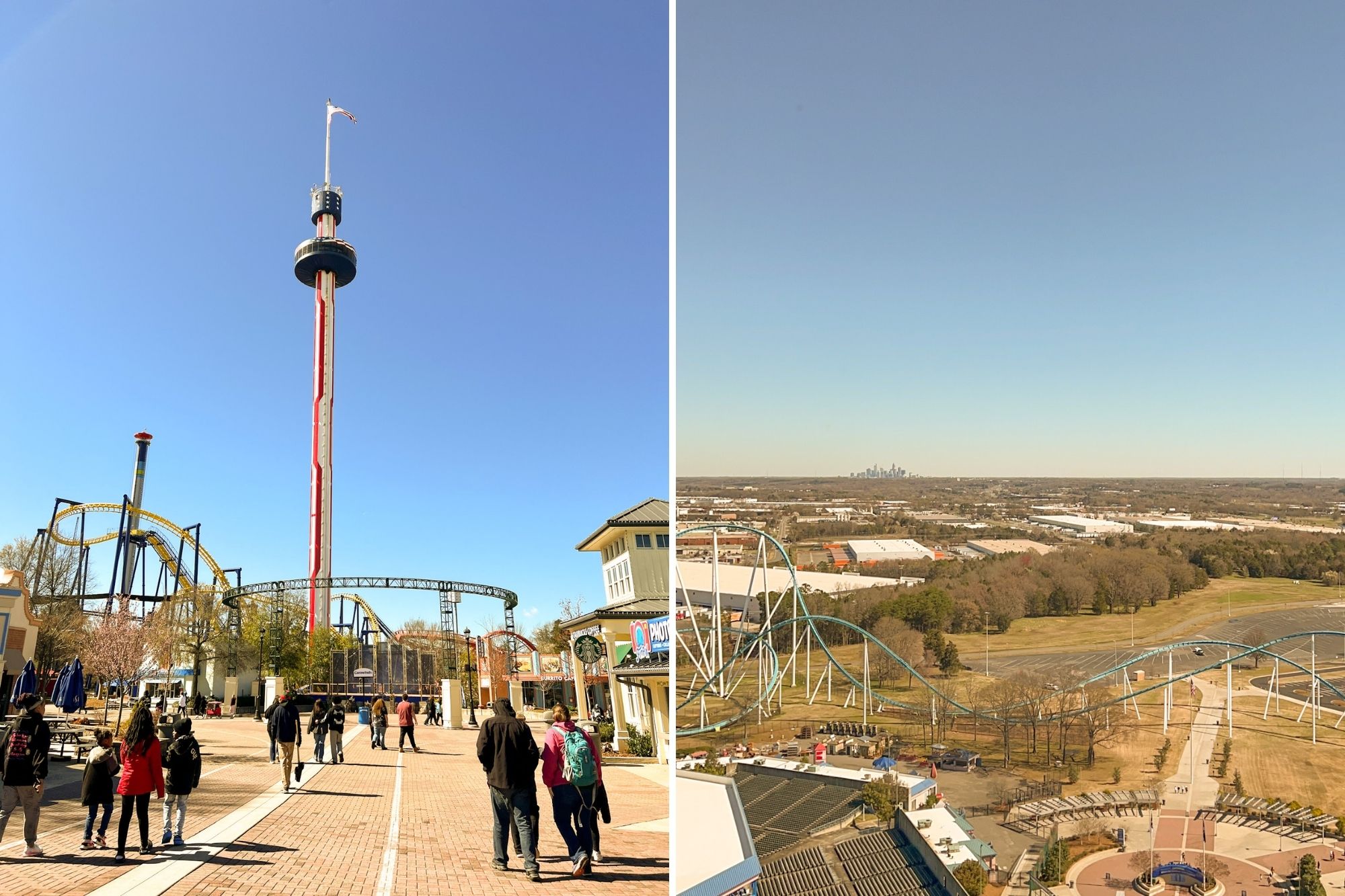 left: Carolina Skytower; right: view from the Skytower