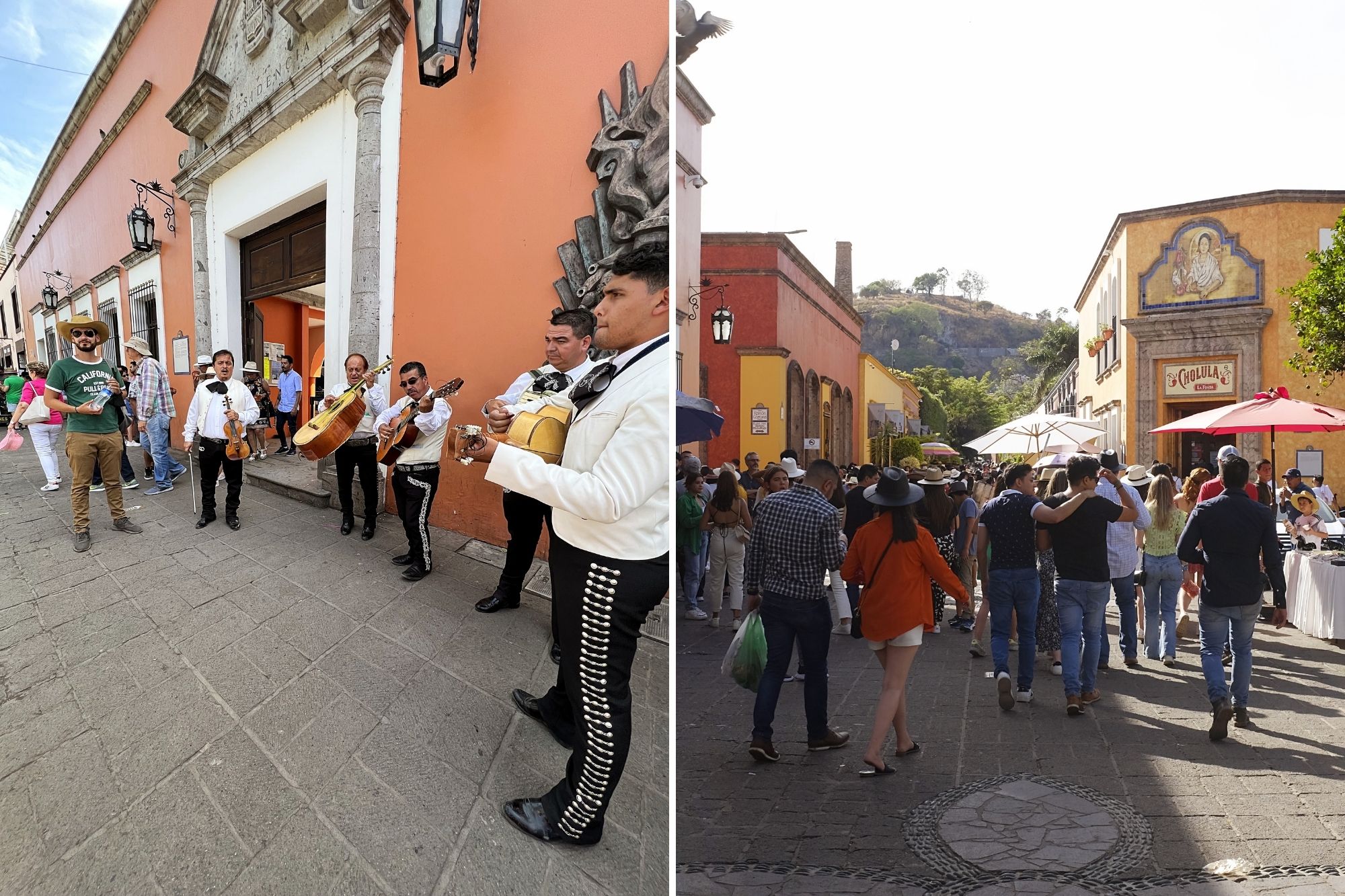 mariachi group and the busy city