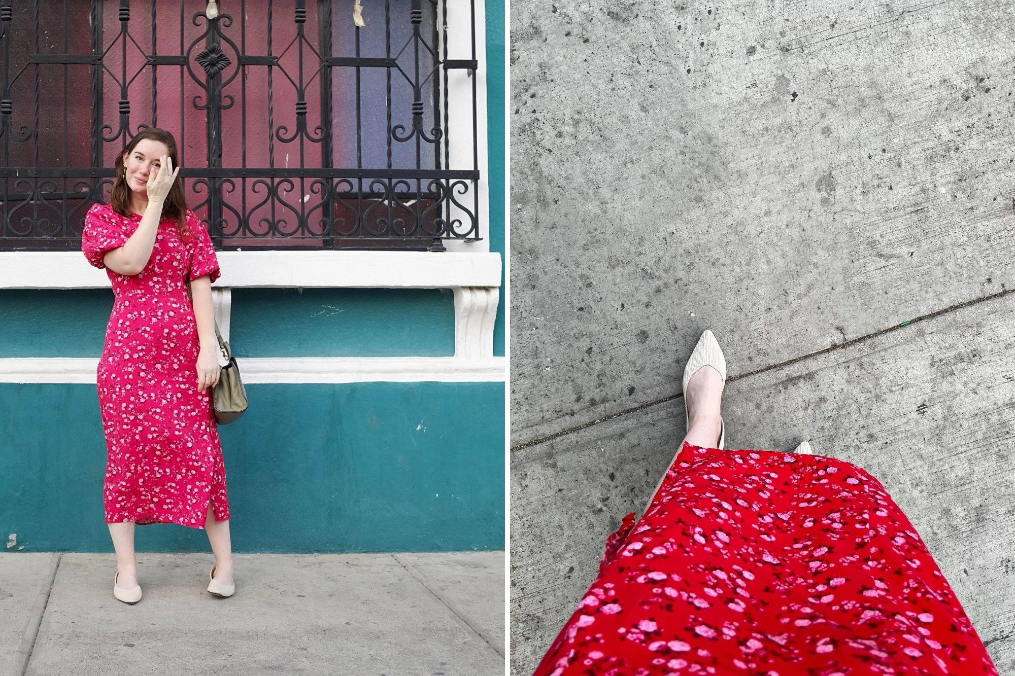 Alyssa wears the Melia flats in Guadalajara