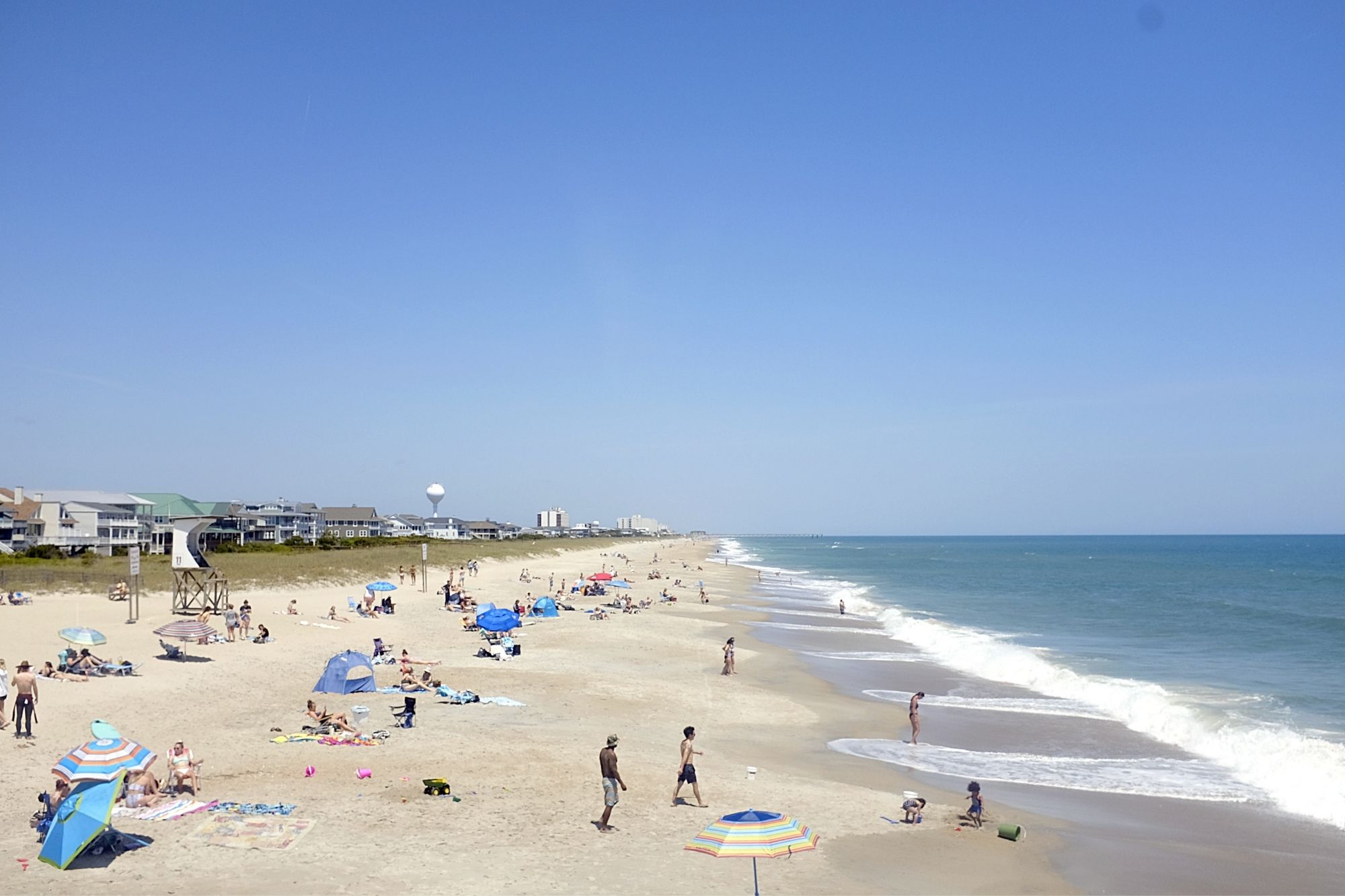 View of beachgoers on Wrightsville Beach