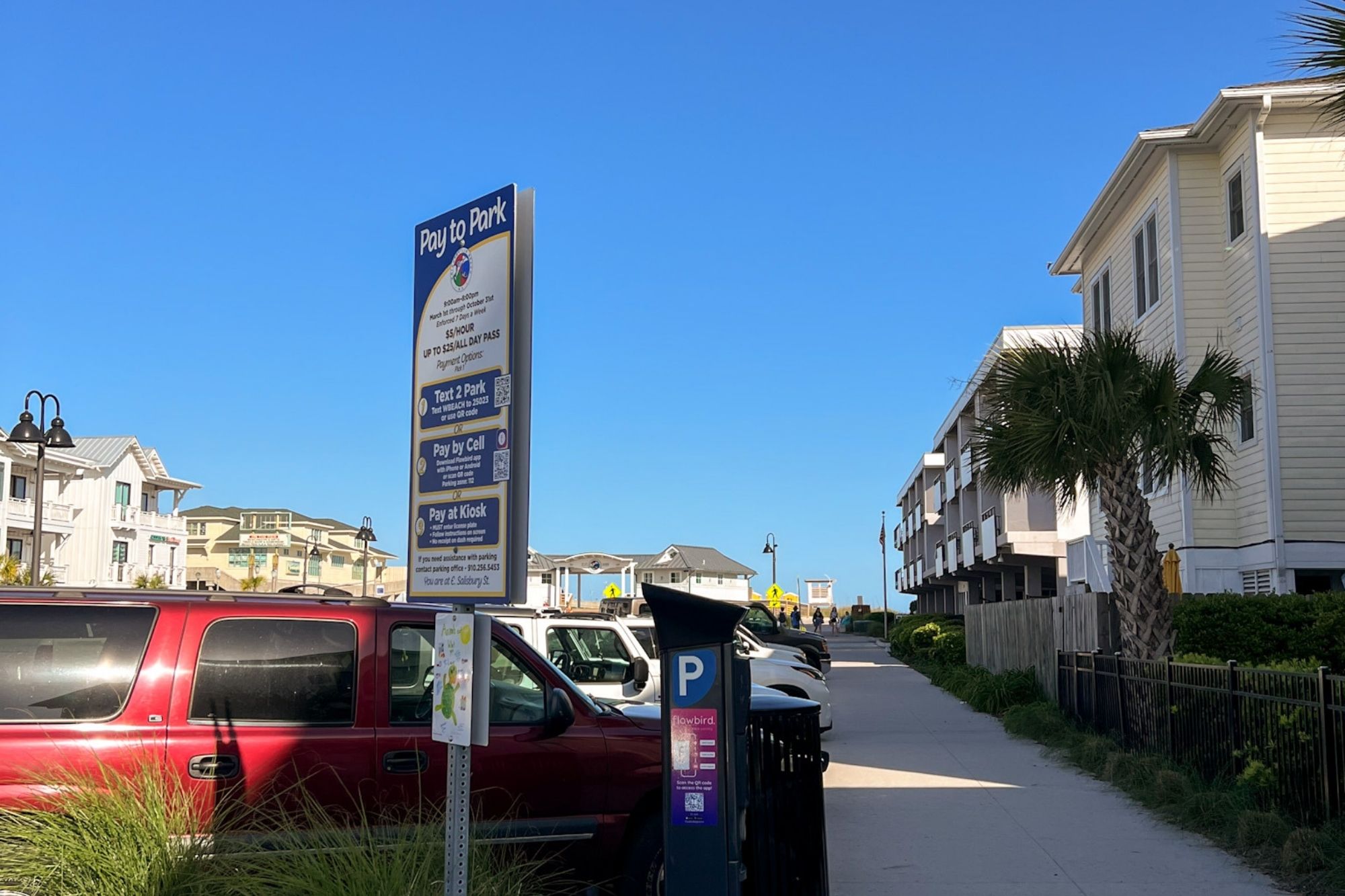 Parking sign at Wrightsville Beach