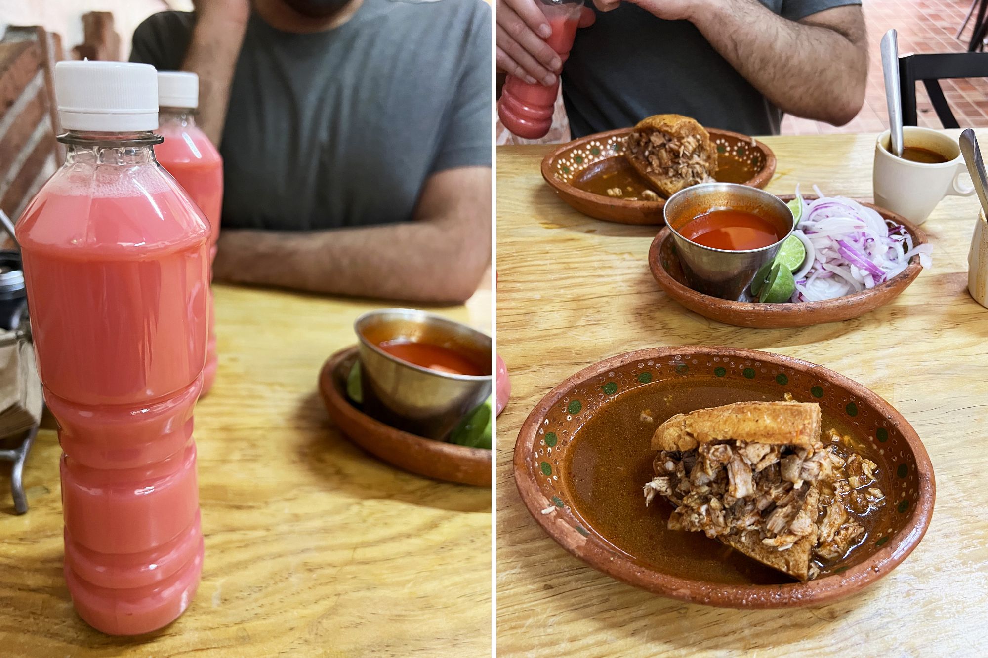 Horchata and tortas ahogadas