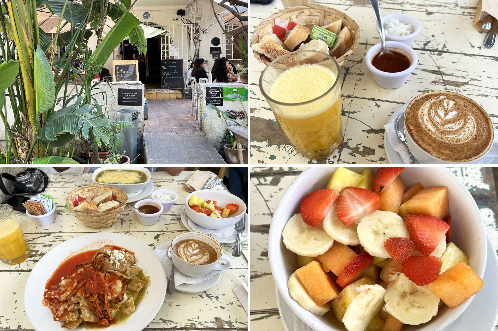 Patio of La Cafeteria and food