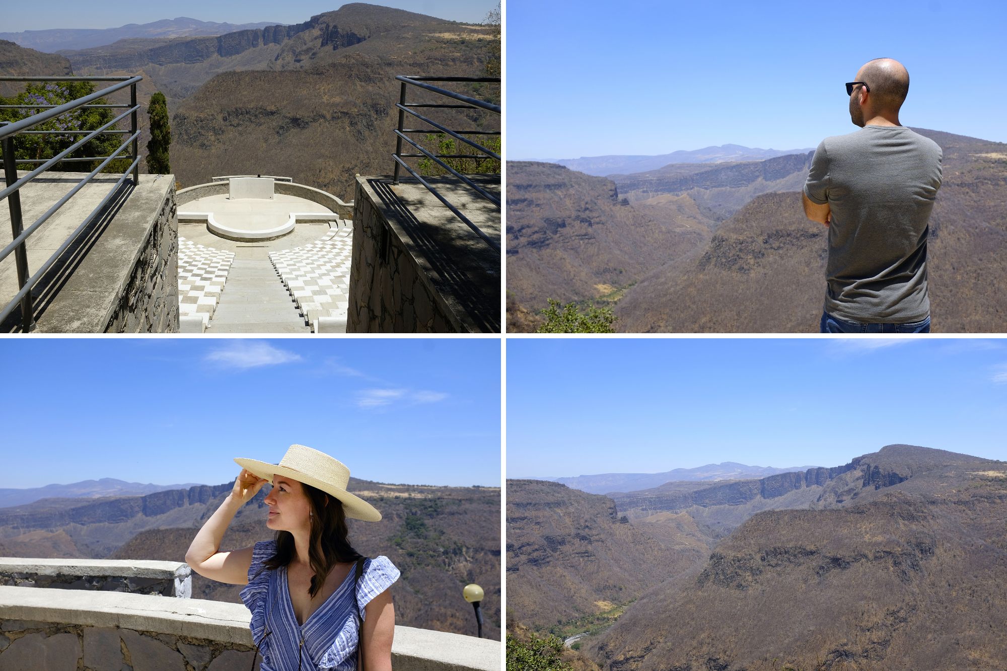 Collage of images looking out over Barranca de Huentitán 