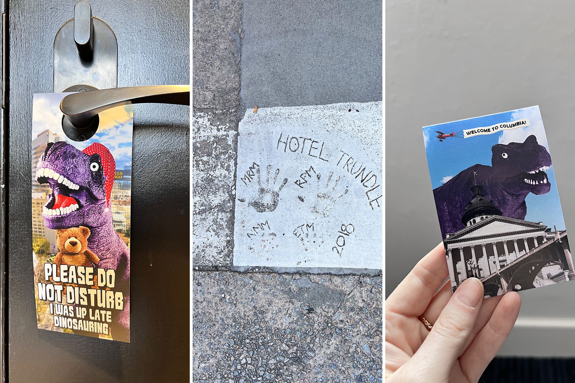 Hotel Trundle Door Hangers, Key, and Handprints