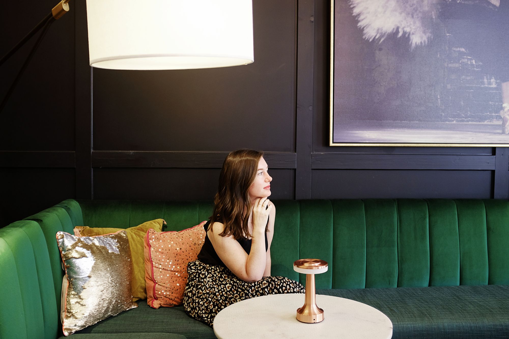 Alyssa in the lobby at Hotel Trundle