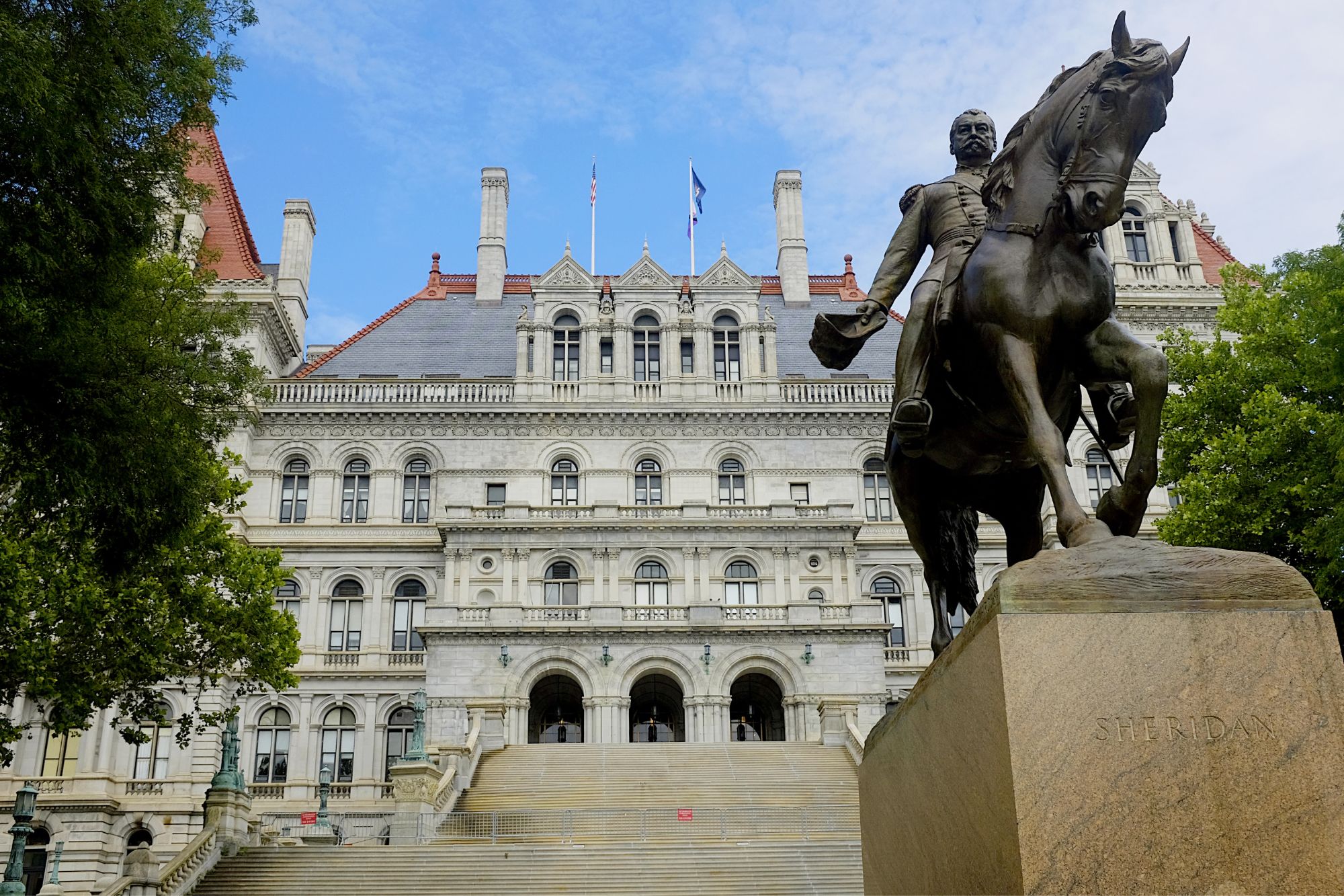 The General Philip Henry Sheridan Memorial in front of the New York Capitol Building