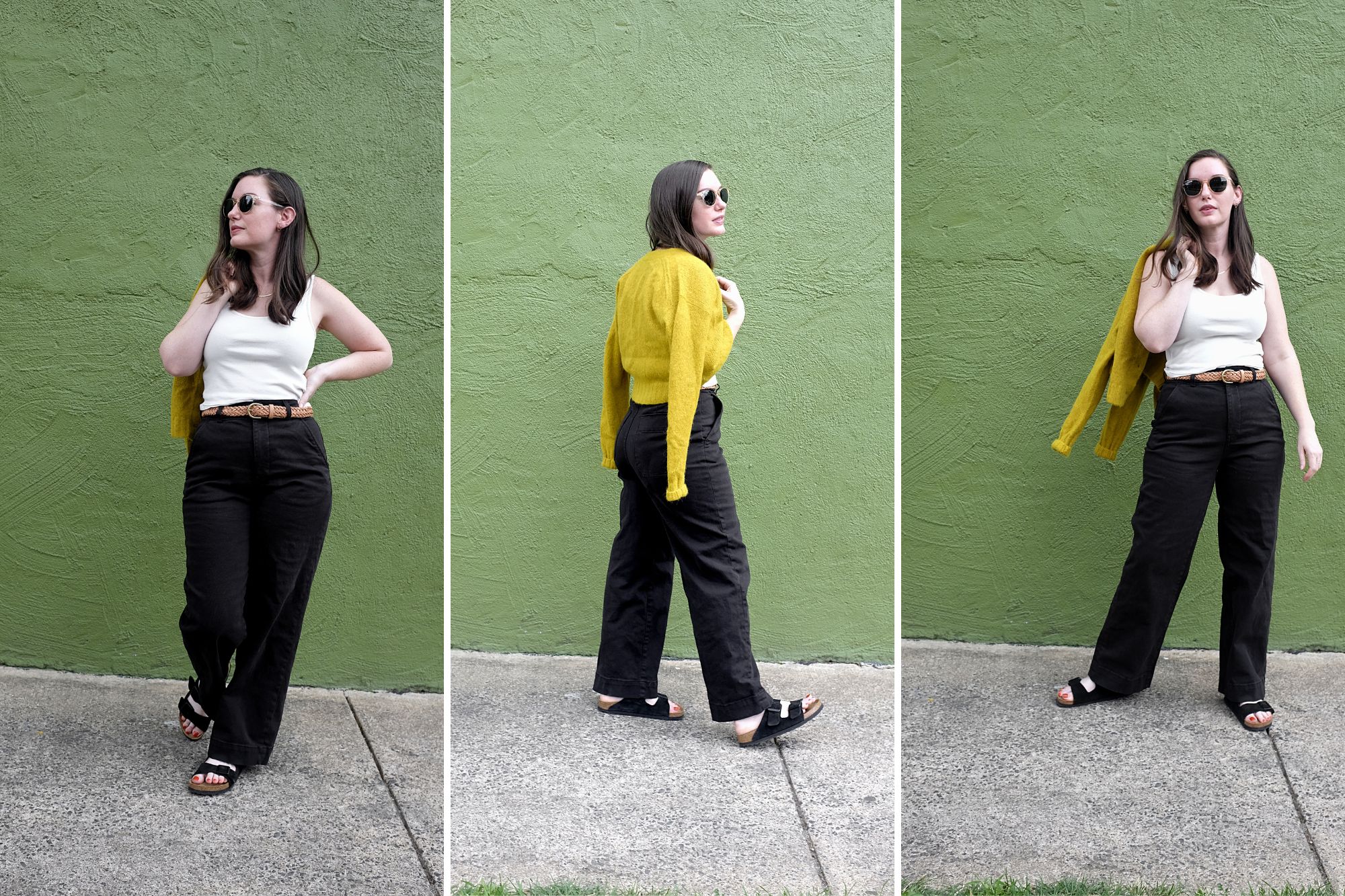 Alyssa wears The Organic Wide-Leg Pant