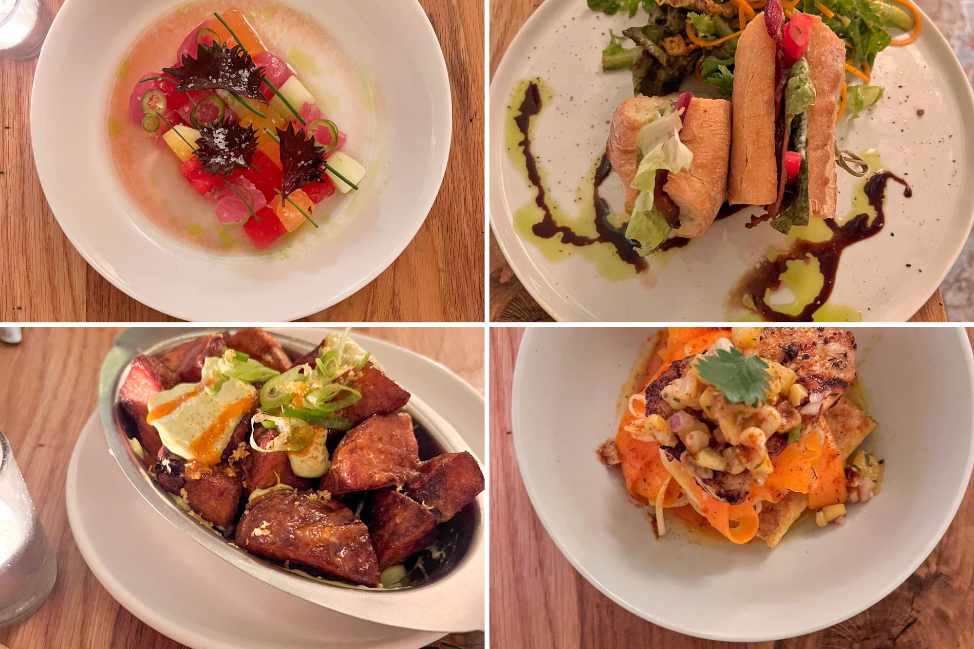 Collage of dishes at bloom