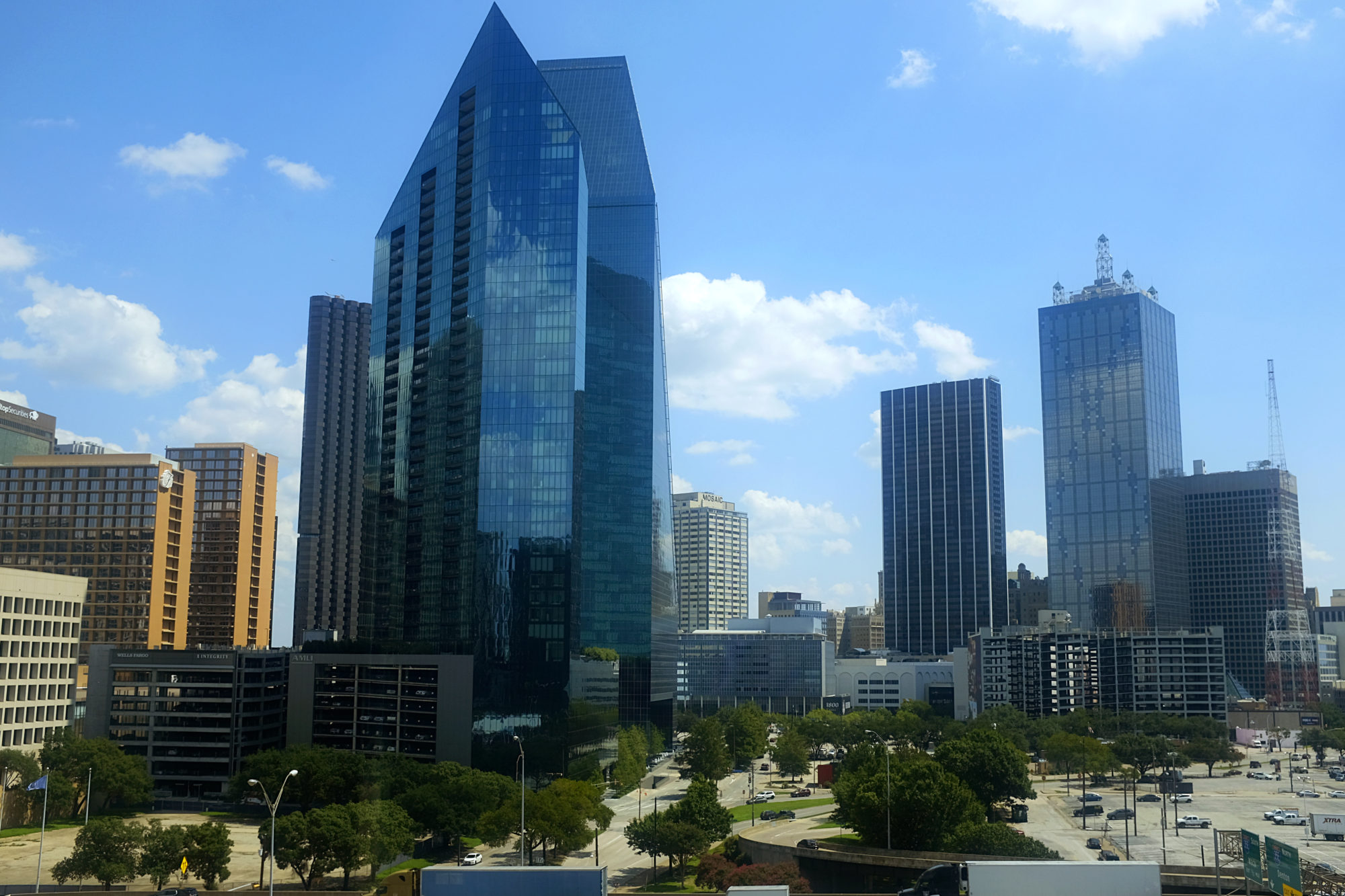 View of the Dallas skyline from the Perot Museum