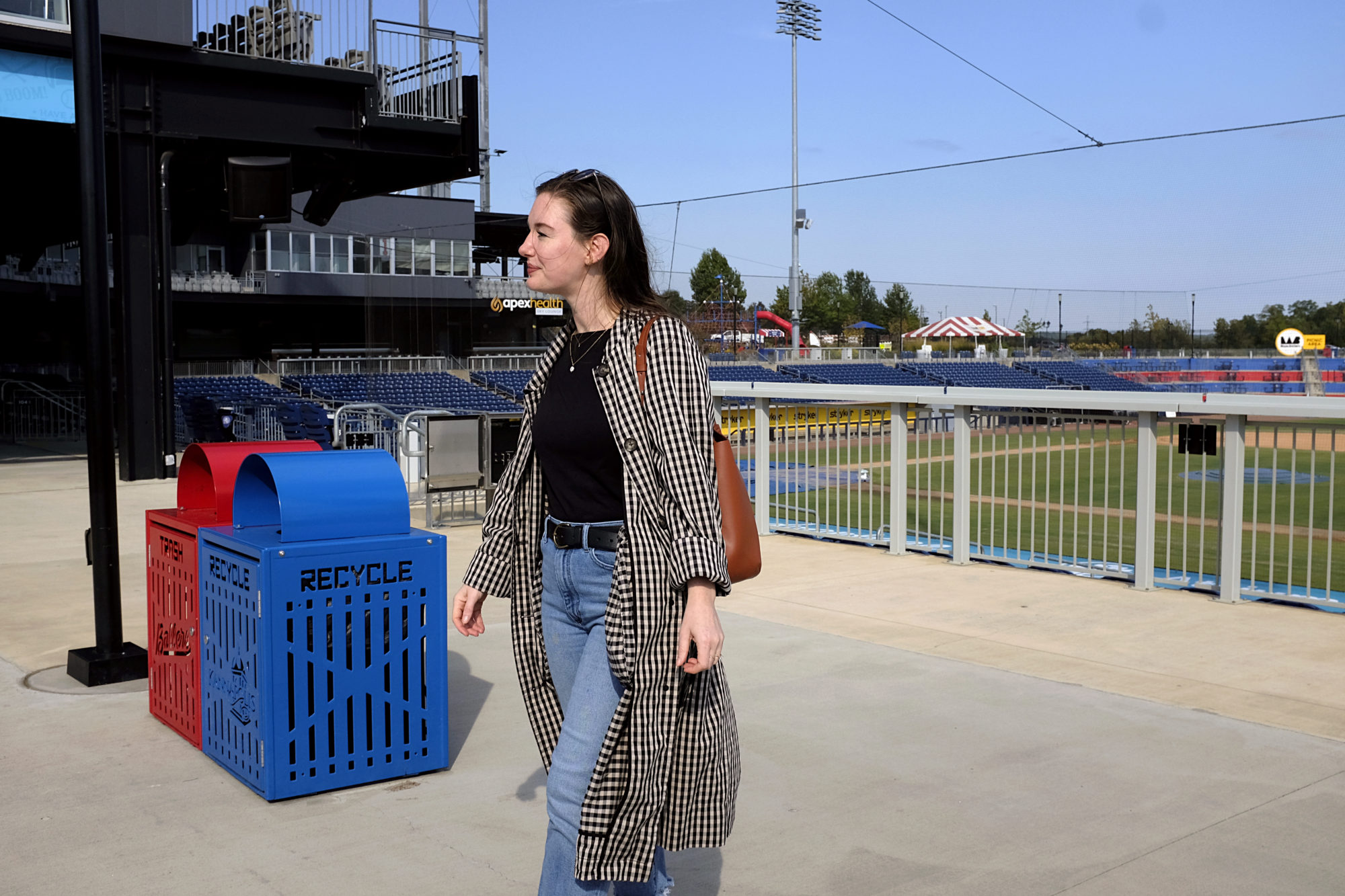 Alyssa walks in the ballpark in Kannapolis