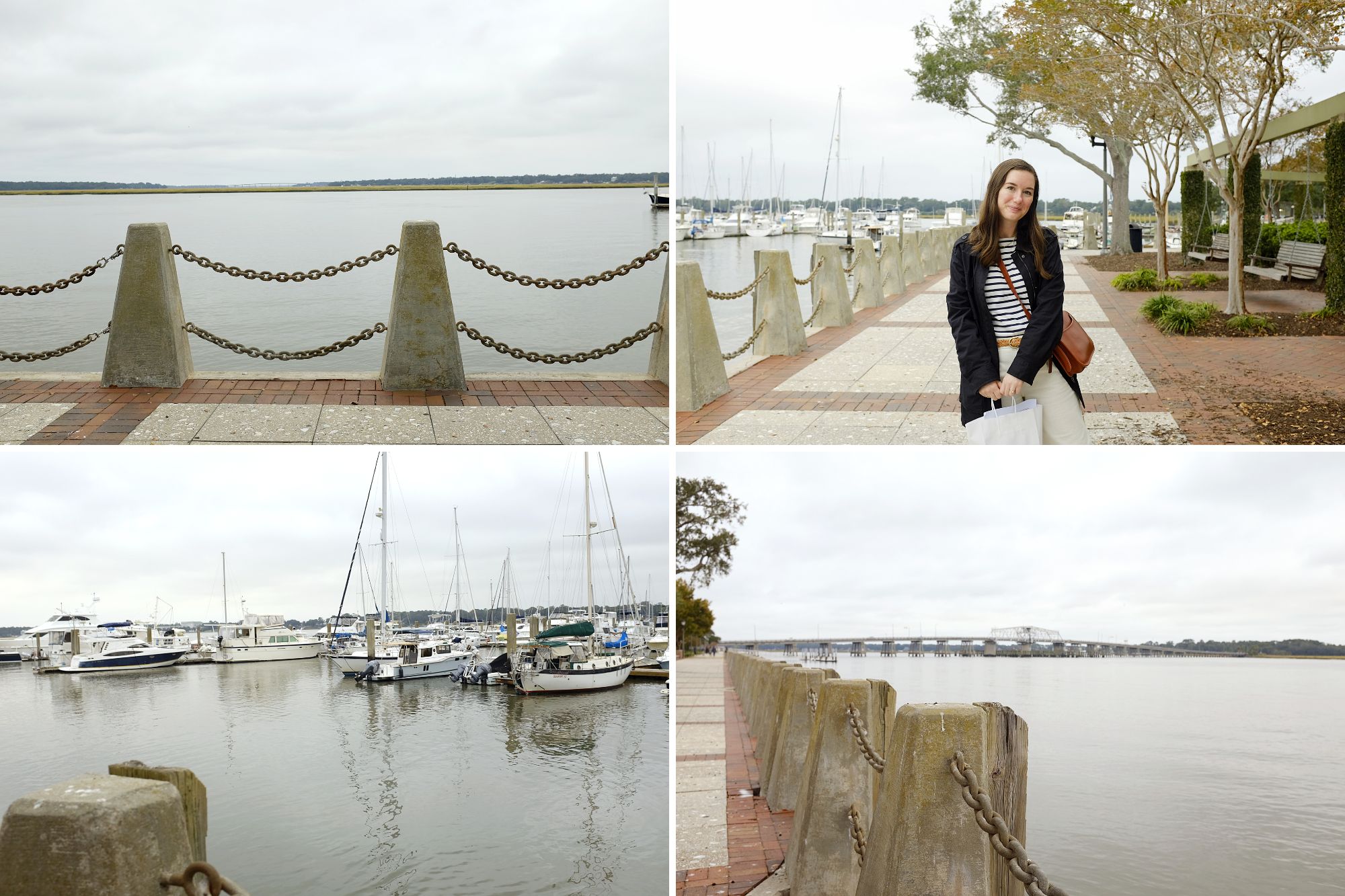 Collage of images of the bay taken from Henry C. Chambers Waterfront Park