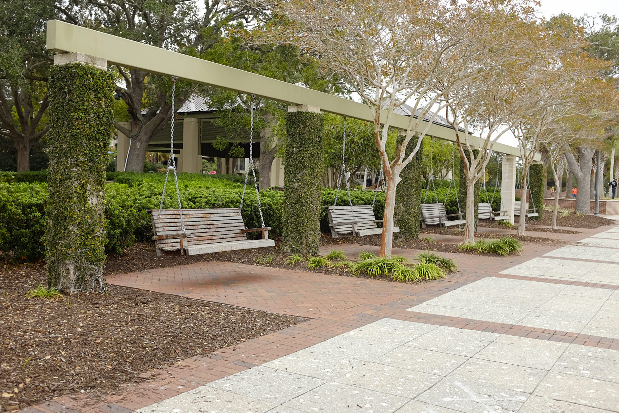 Row of swings at Henry C. Chambers Waterfront Park