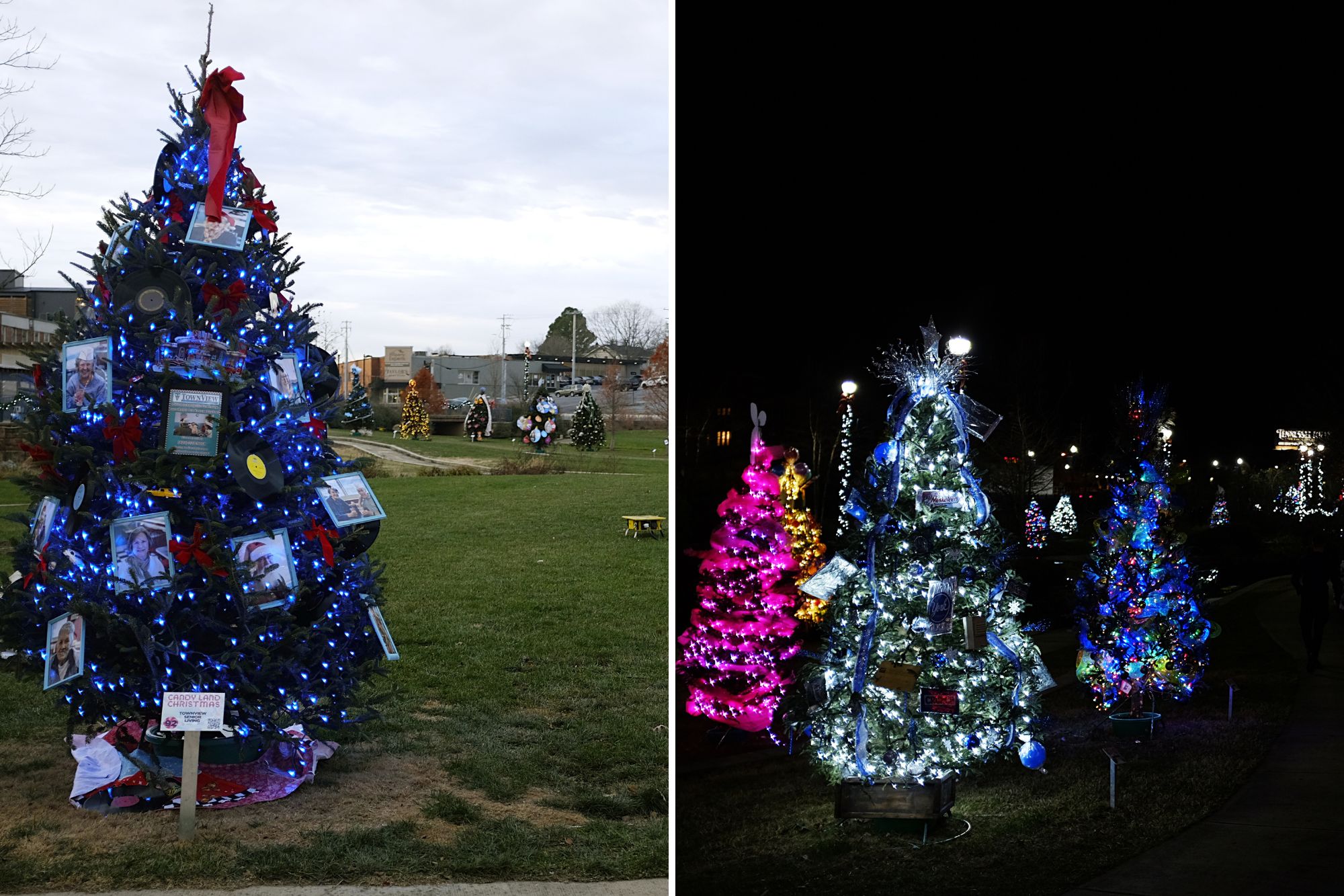 Candy Land Christmas at day and night