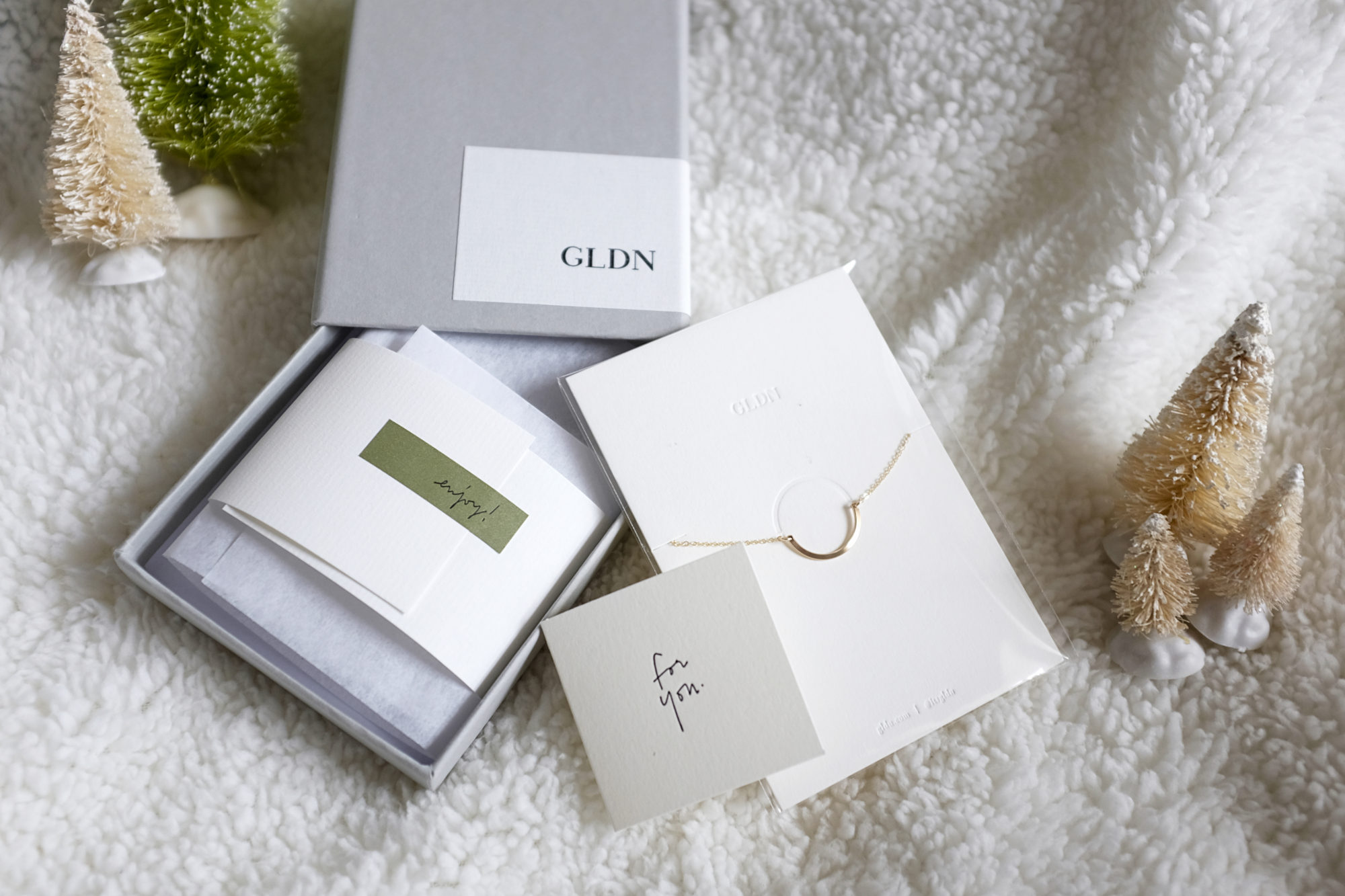 A close up of the gift packaging for the Endless Necklace