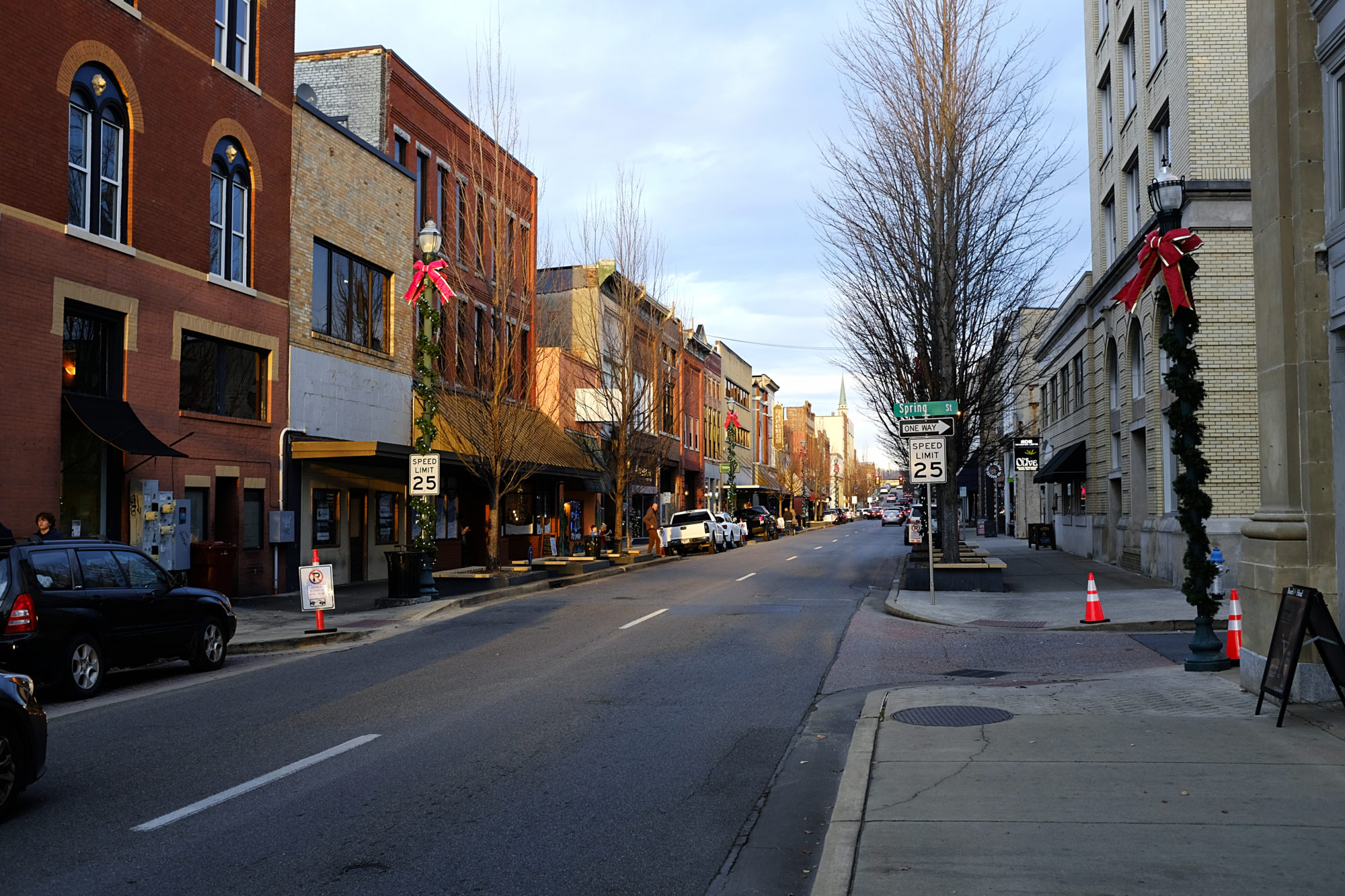 View of a street in downtown Johnson City