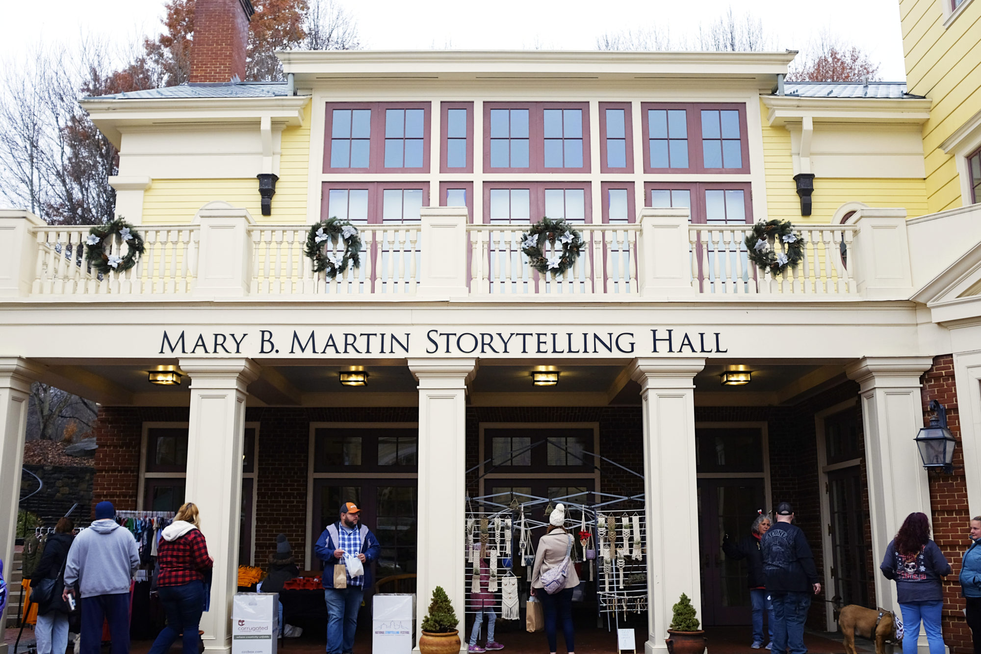 Outside the Mary R. Martin Storytelling Hall in Jonesborough