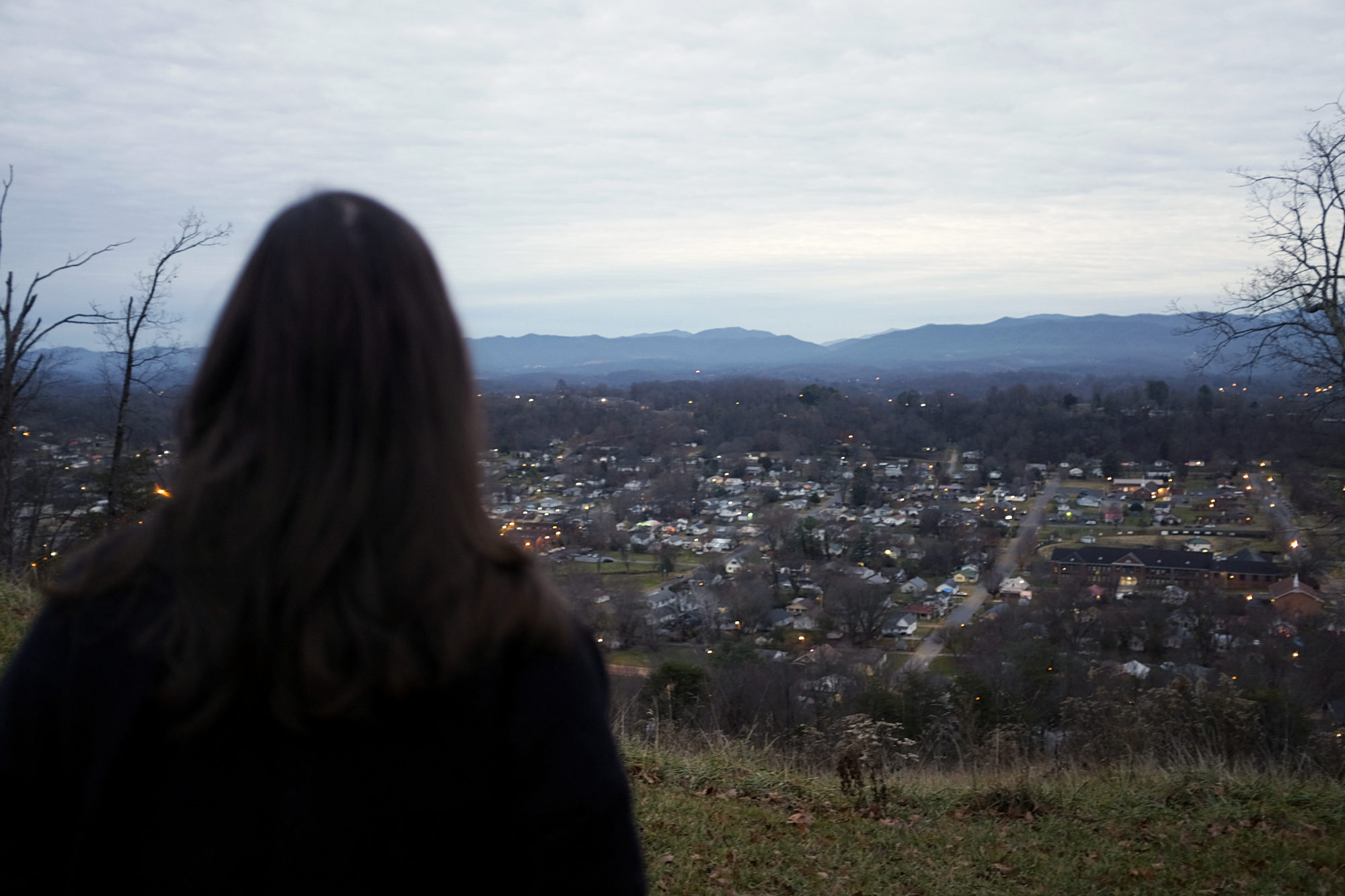 Alyssa looks out over Tannery Knobs Overlook