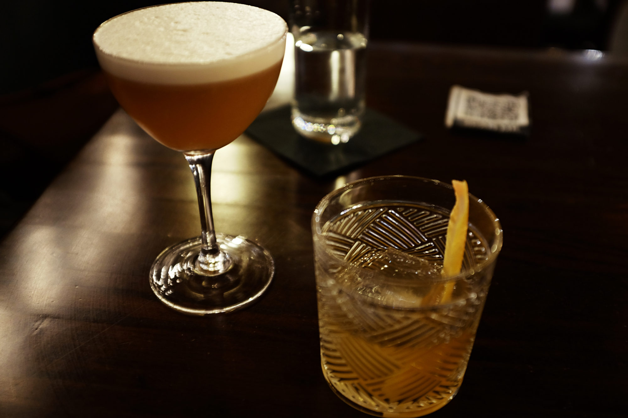 Two cocktails on a table at The Windsor Speakeasy