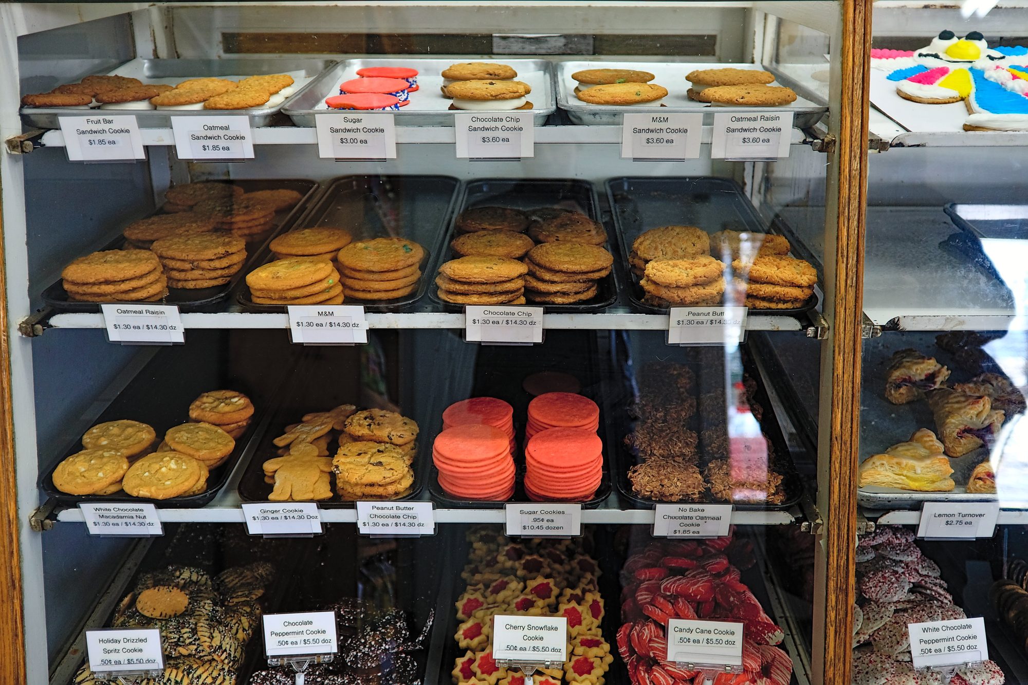 The cookie case at Albemarle Sweet Shop