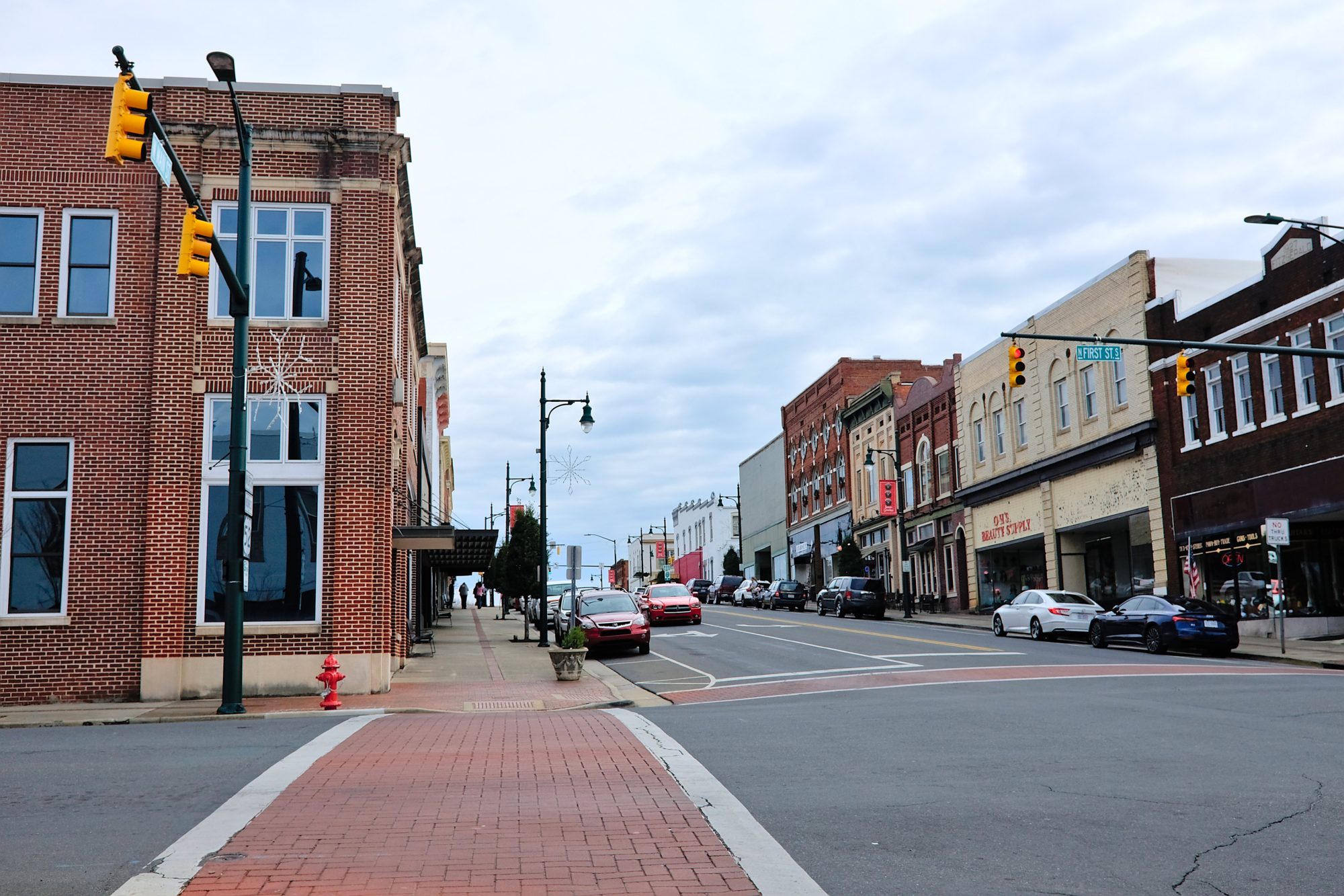 View of businesses in downtown Albemarle