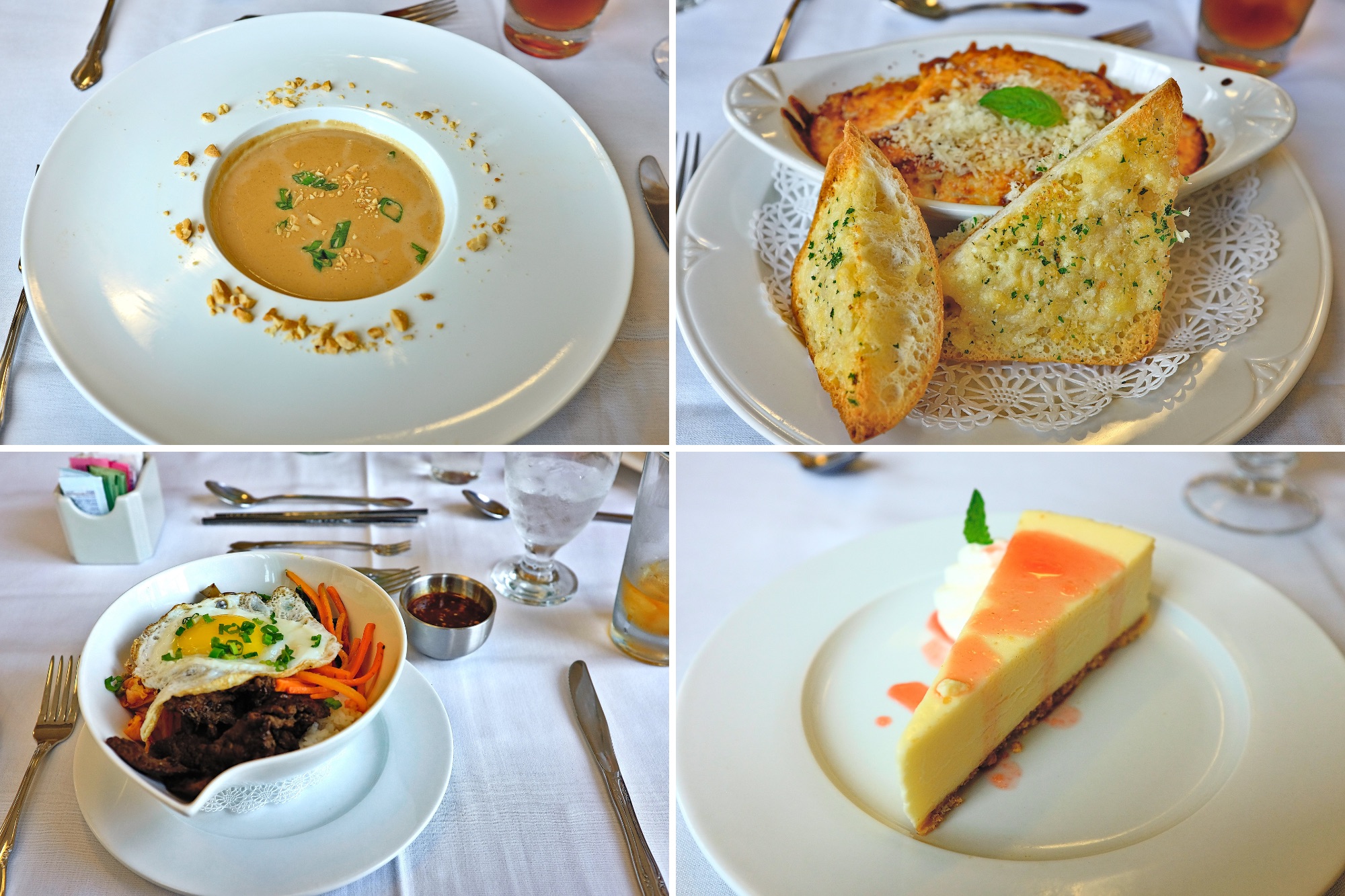 Collage of all items served at CPCC Greenway Restaurant