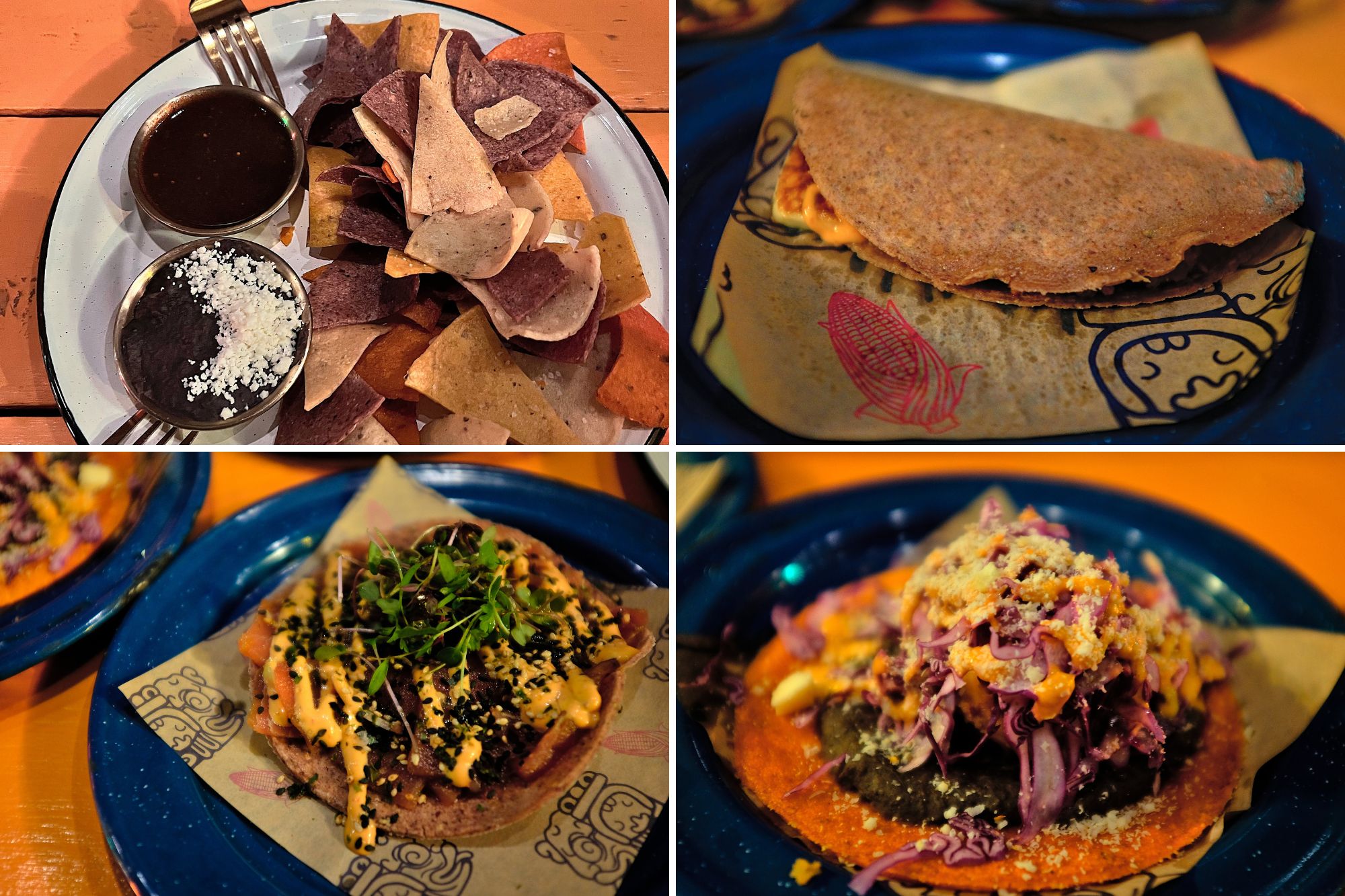 Collage of menu items at Nixta Taqueria