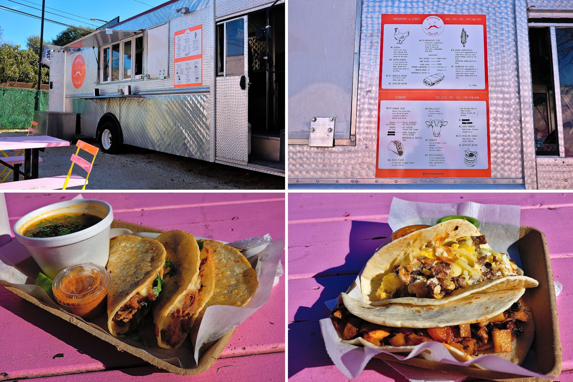 Collage of images from Pinches Tacos food truck