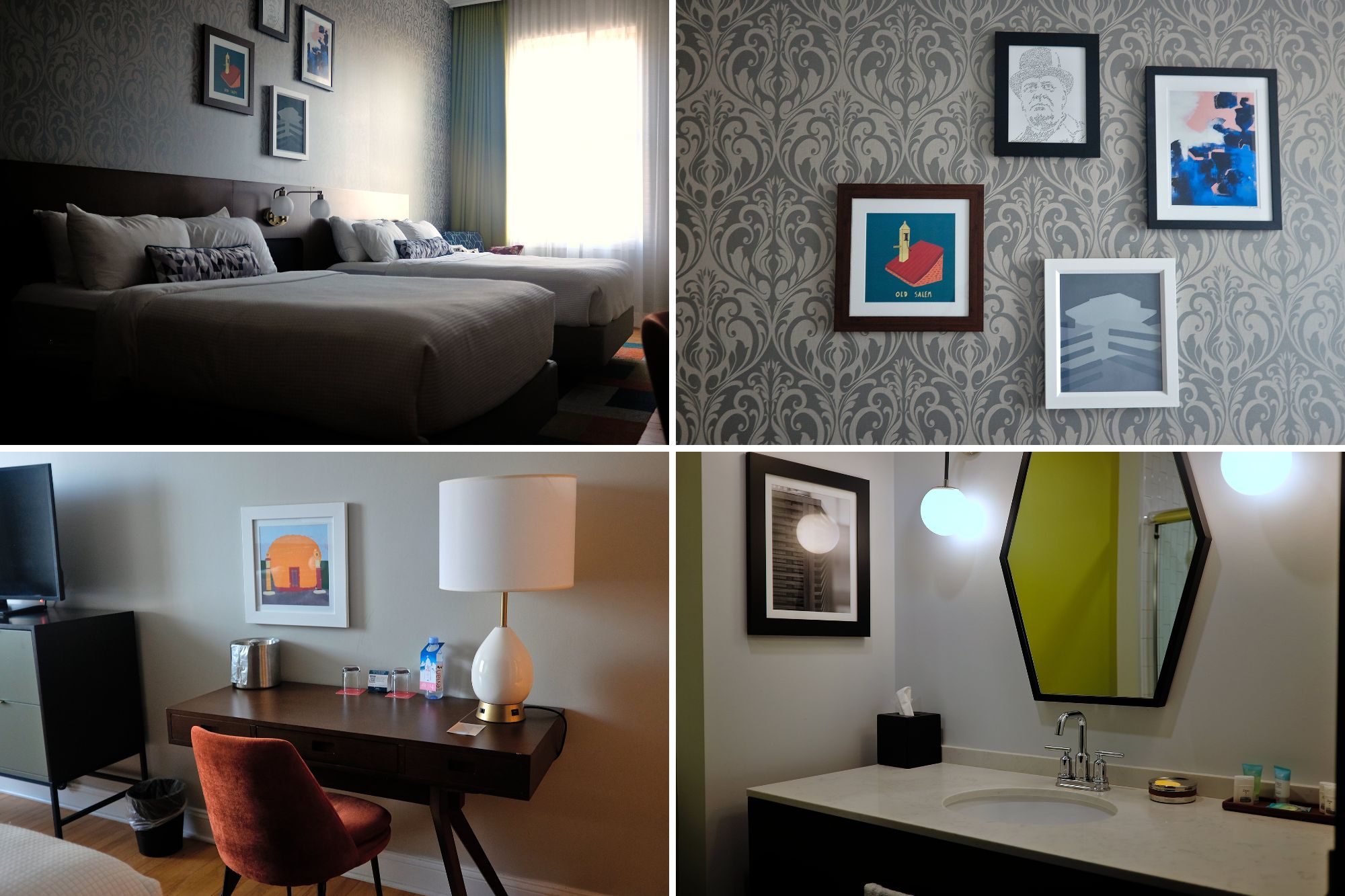 Images of the room at Hotel Indigo