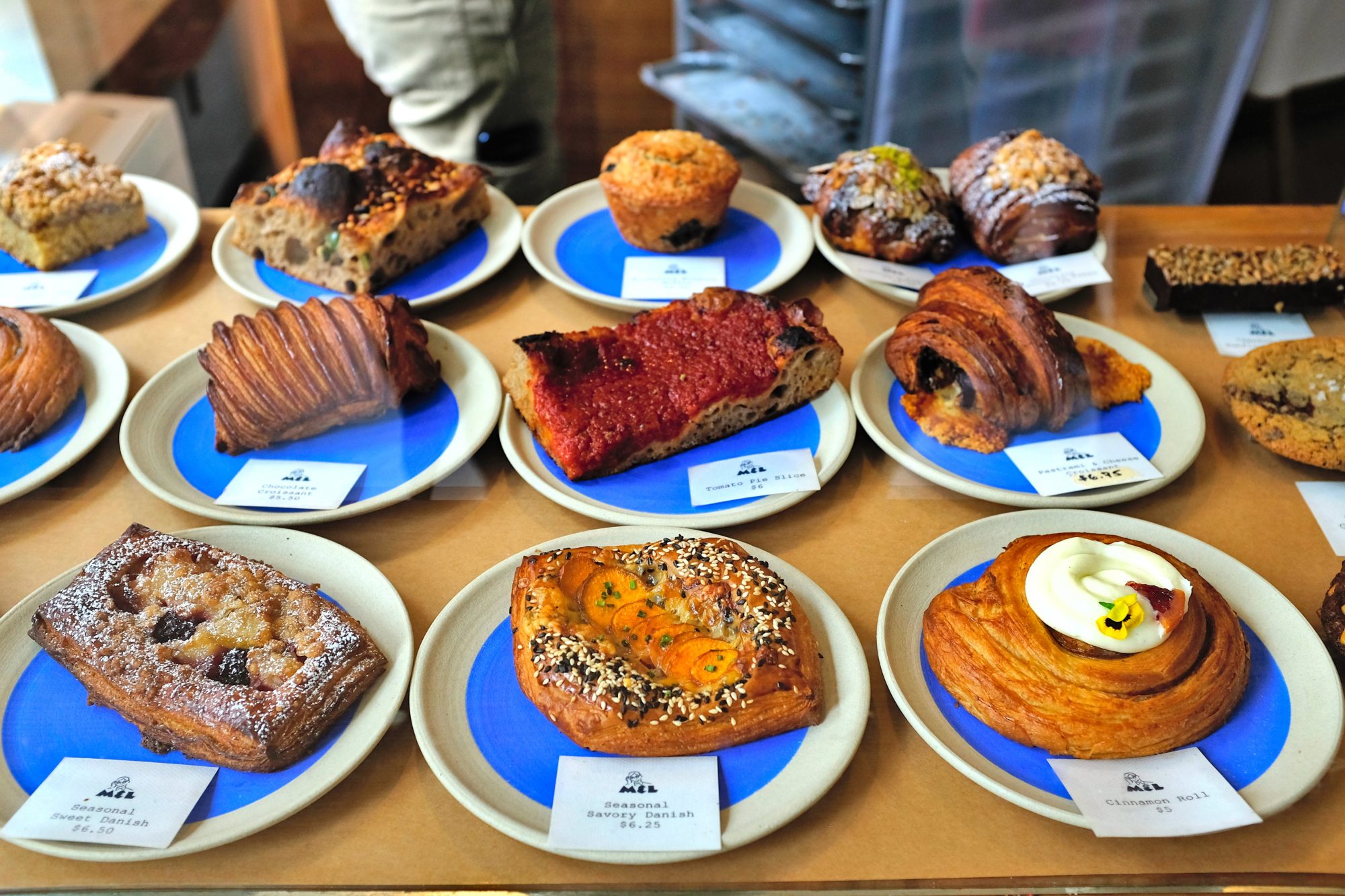 The pastry case at Mel the Bakery