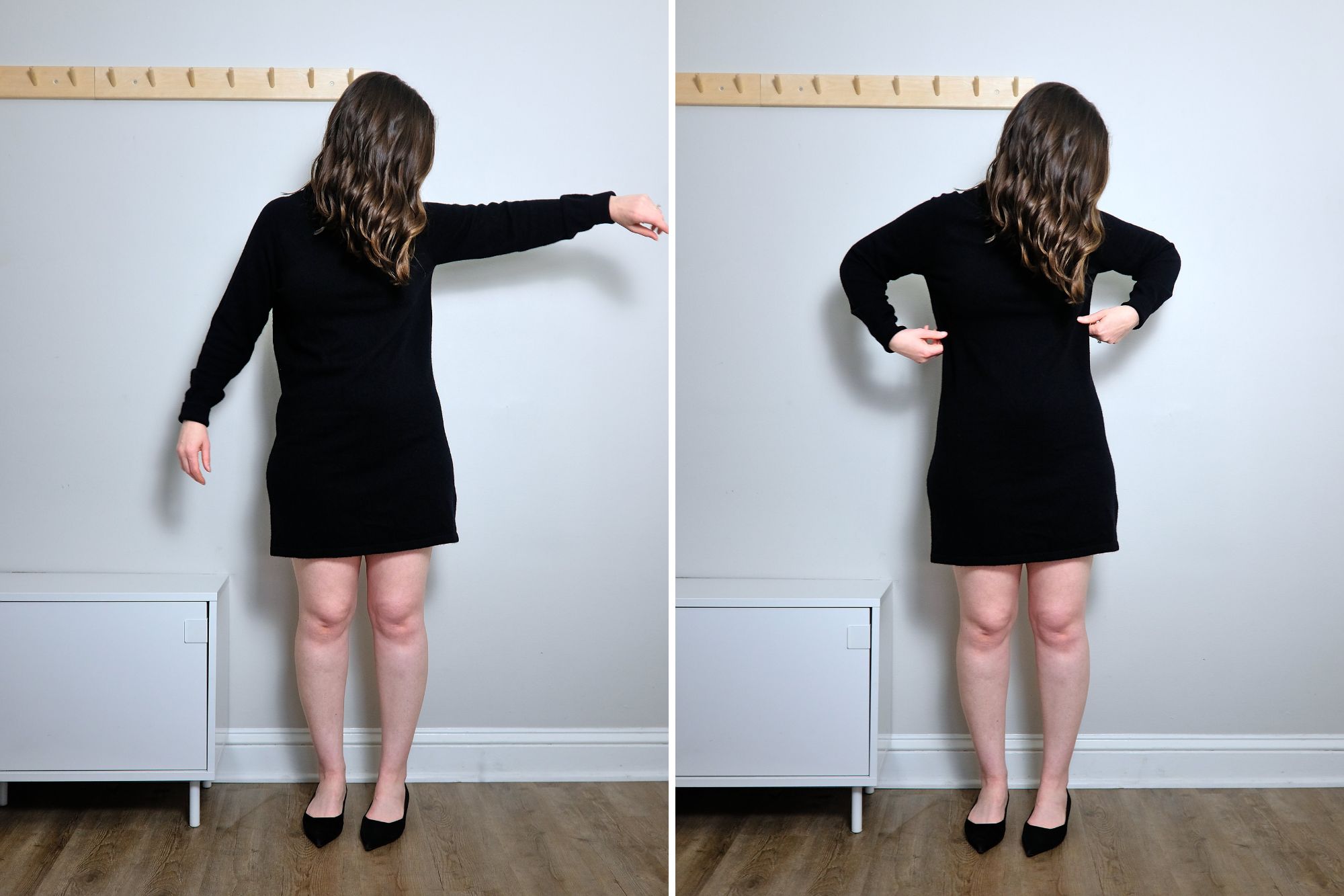Black cashmere sweater dress clearance