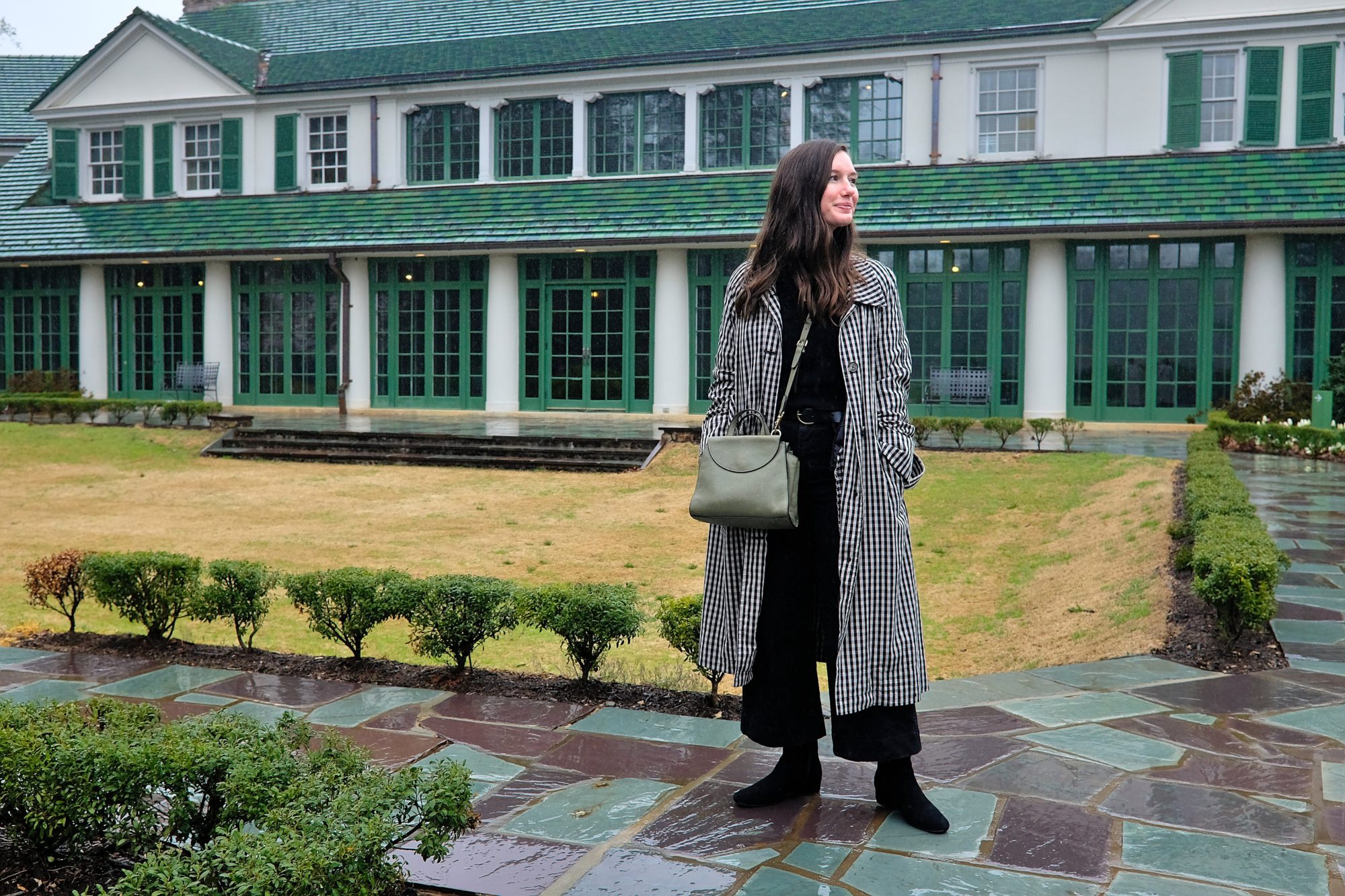 Alyssa stands in front of Reynolda House