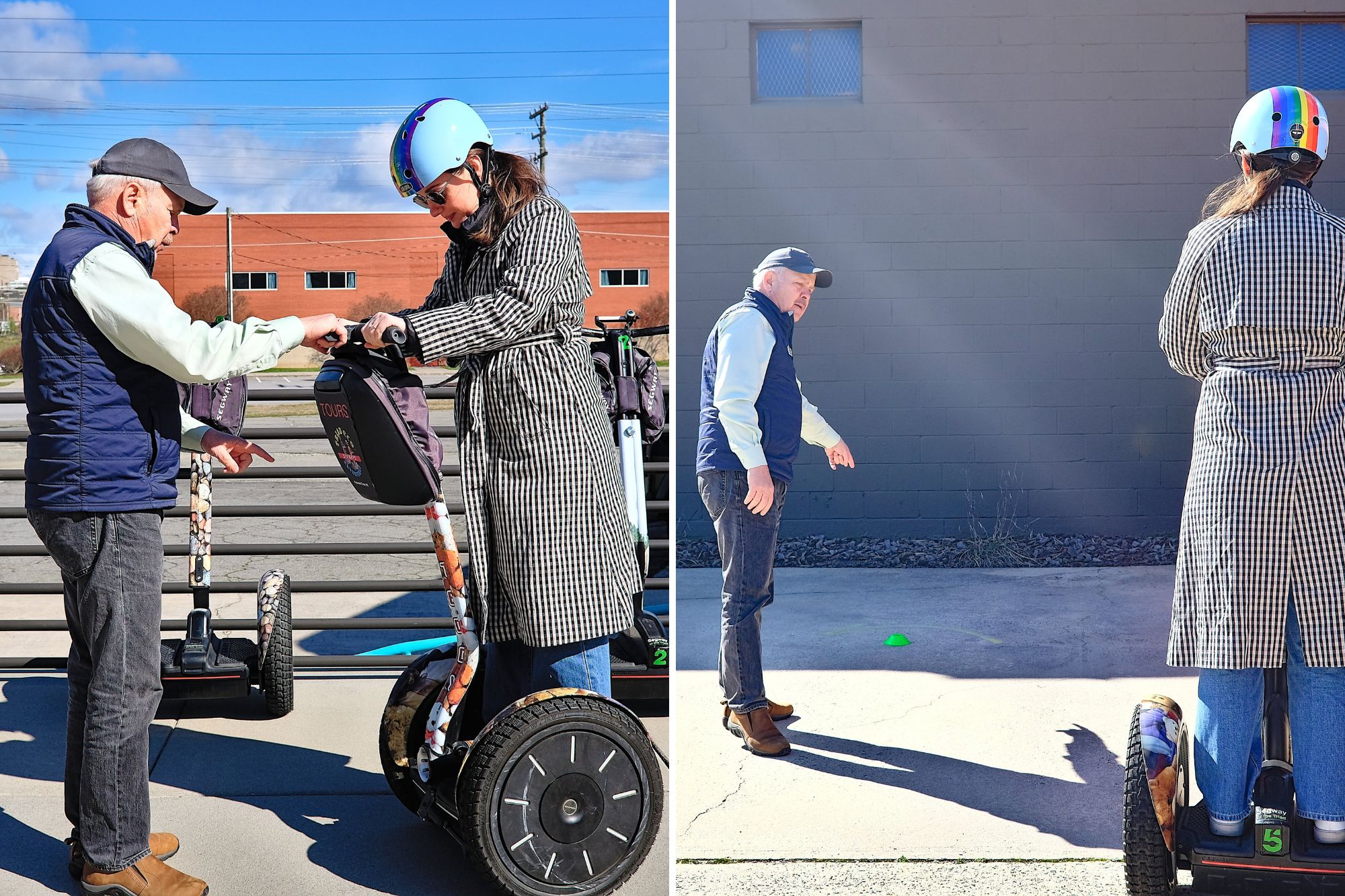 Alyssa trains on a segway