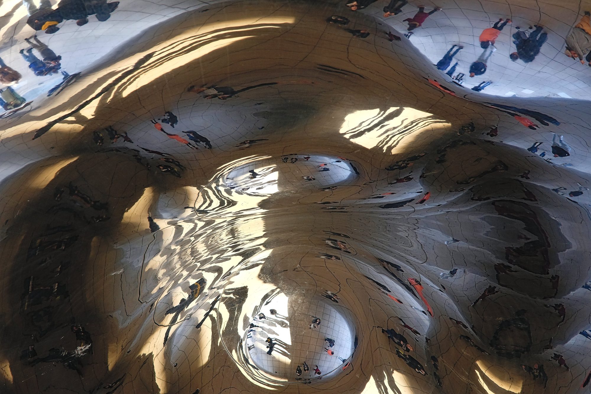 The wavy reflections underneath The Bean
